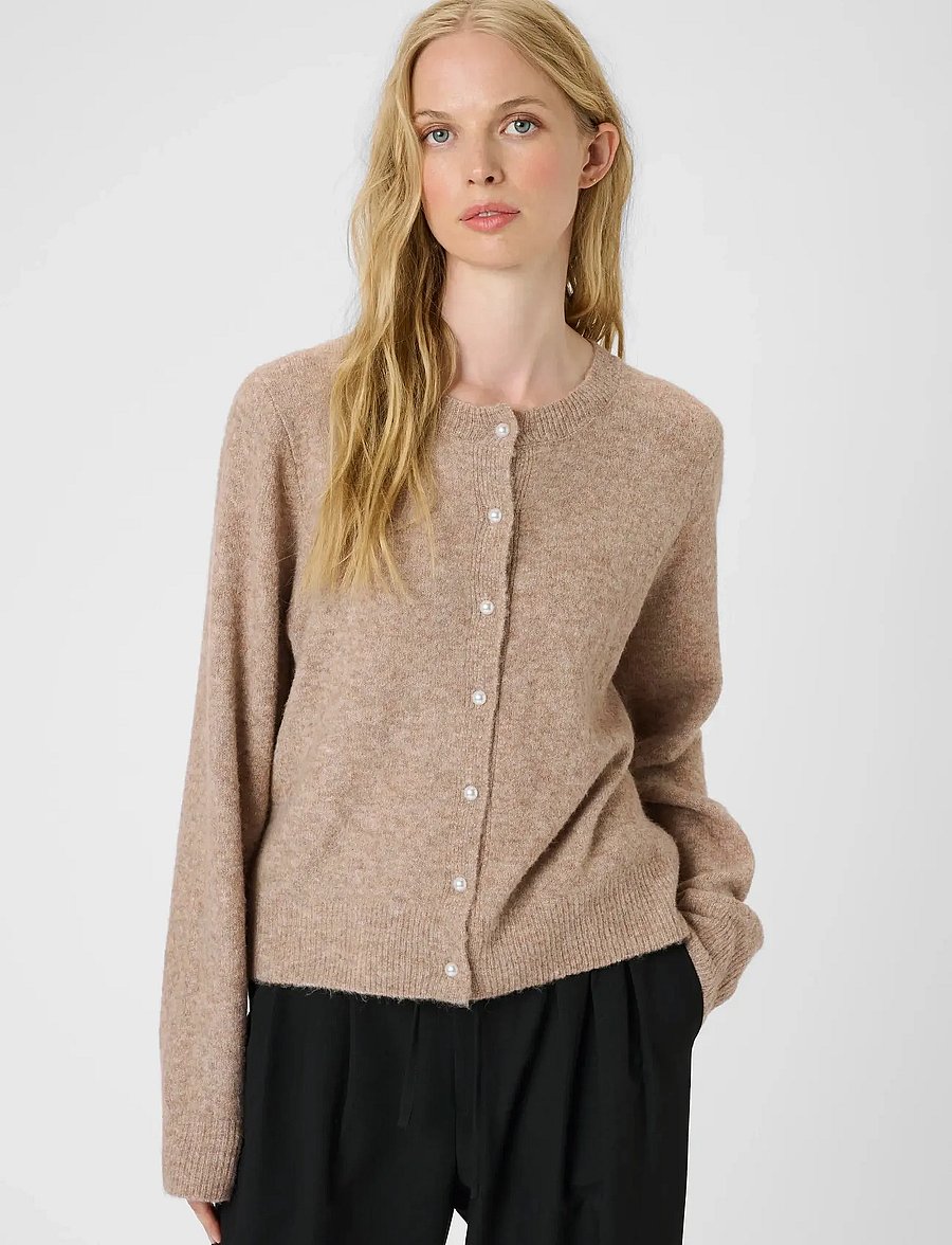 Karen By Simonsen - KBNoabelle Plain Cardigan - kardiganid - walnut - 0