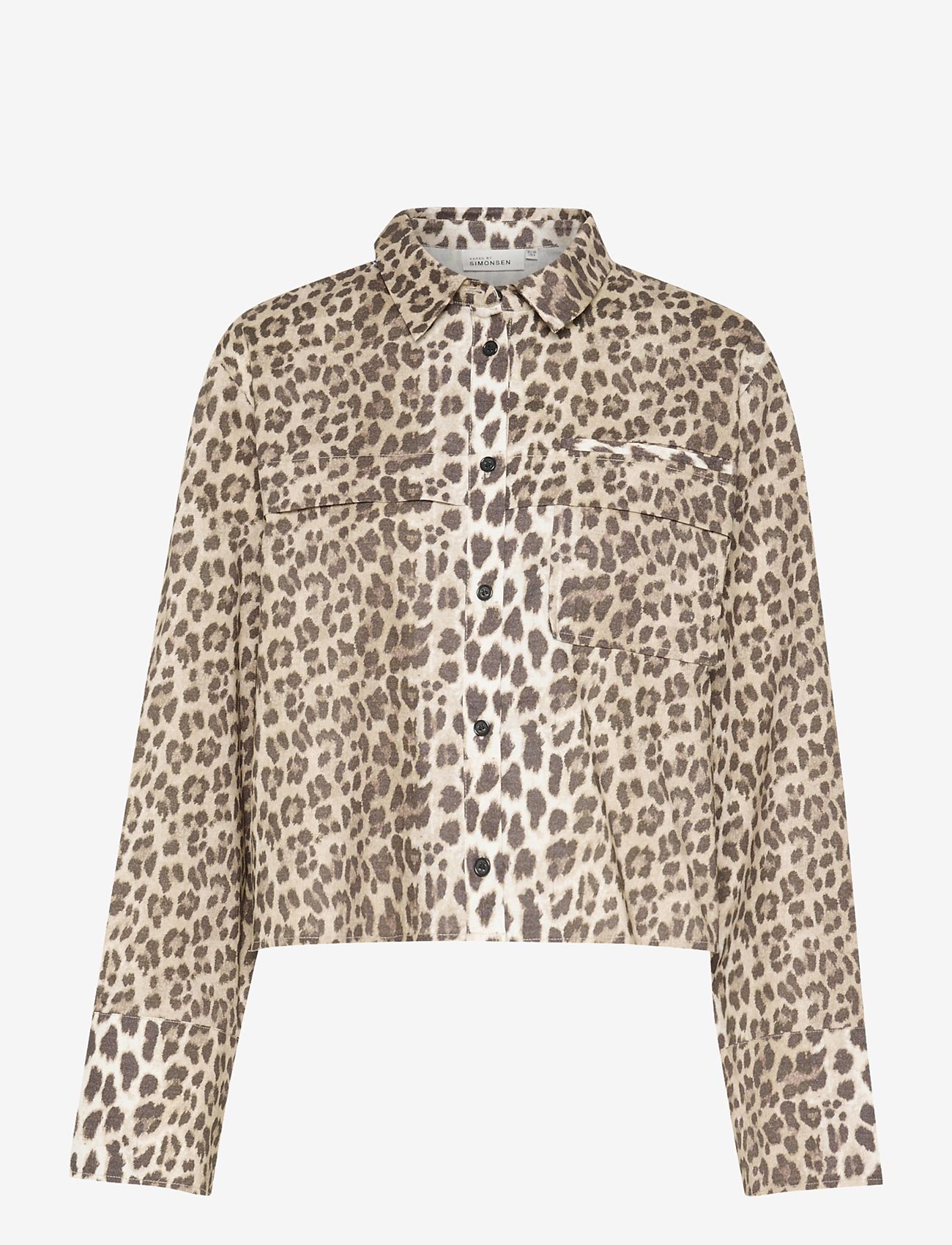 Karen By Simonsen - KBUlrike Shirt - langärmlige hemden - ulrike print - simply taupe - 1