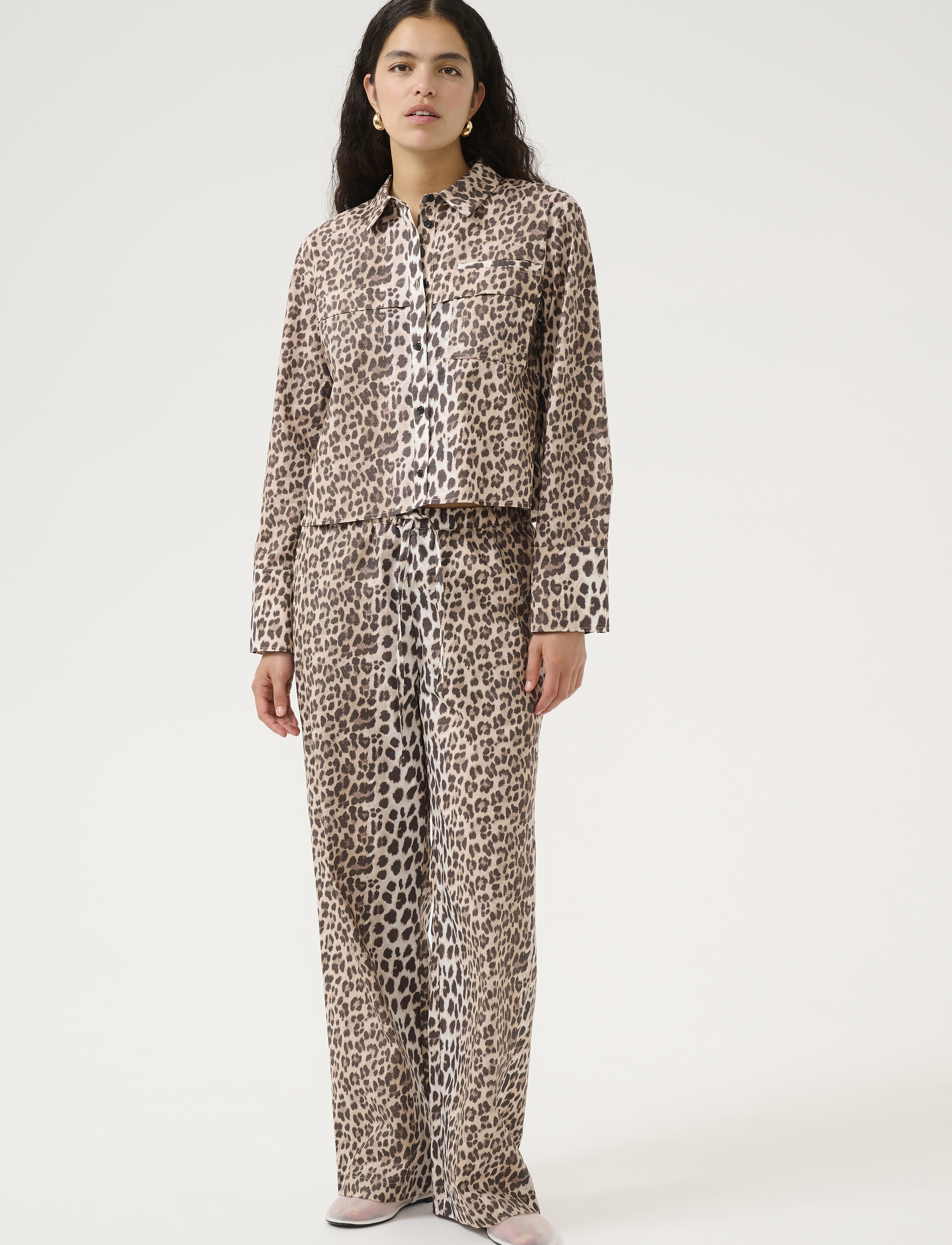 Karen By Simonsen - KBUlrike Shirt - langærmede skjorter - ulrike print - simply taupe - 3