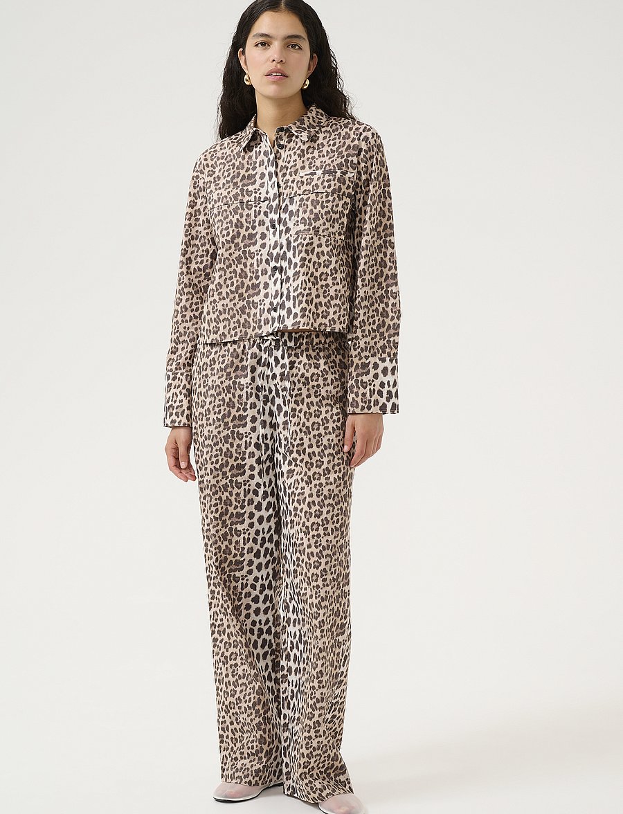 Karen By Simonsen - KBUlrike Shirt - pikkade varrukatega särgid - ulrike print - simply taupe - 3