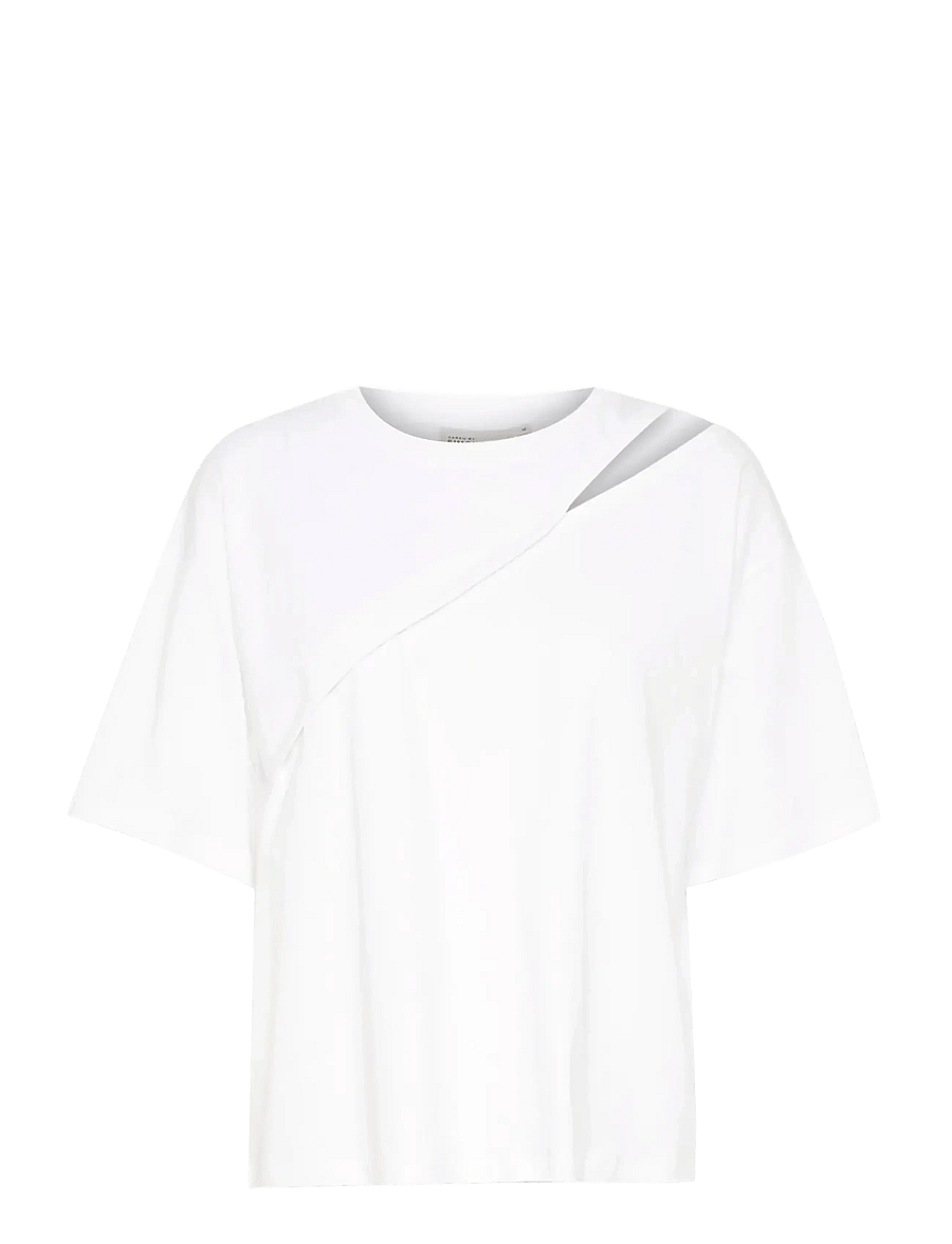 Karen By Simonsen - KBRenee Hole Tee - t-shirts - bright white - 1