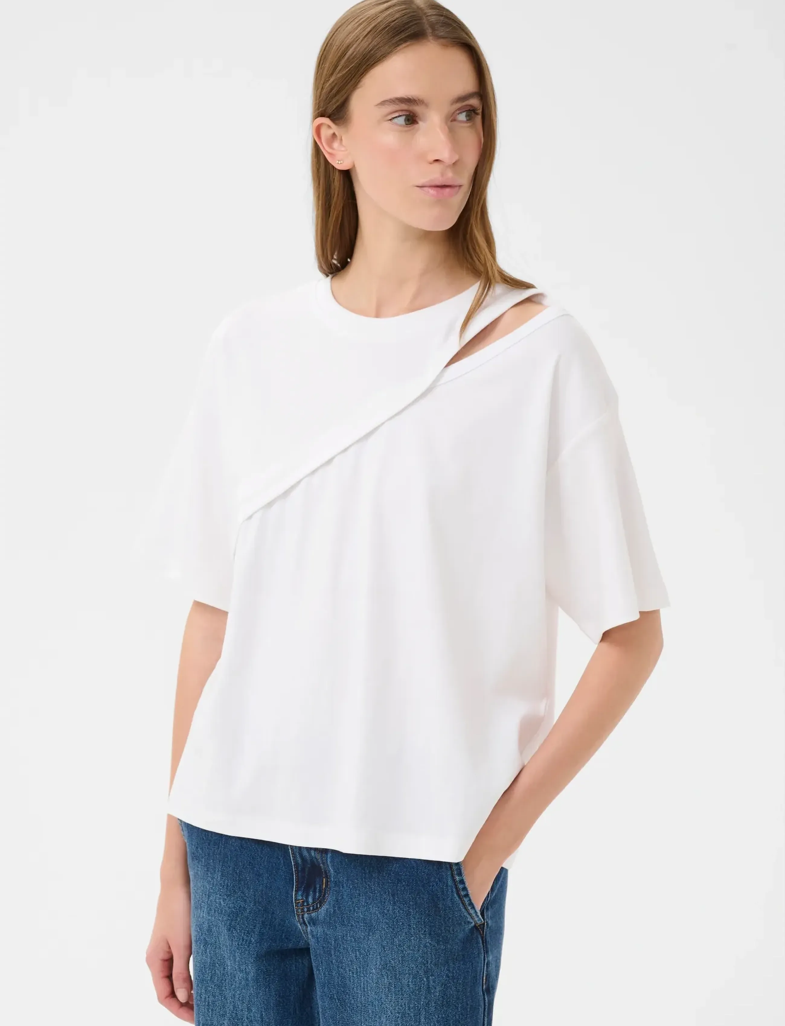 Karen By Simonsen KBRenee Hole Tee - T-shirts & Toppe - BRIGHT WHITE / white