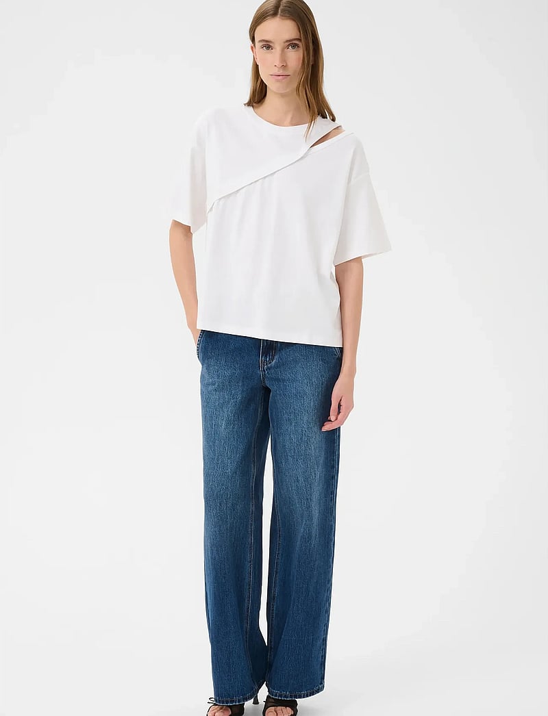 Karen By Simonsen - KBRenee Hole Tee - t-shirts - bright white - 3