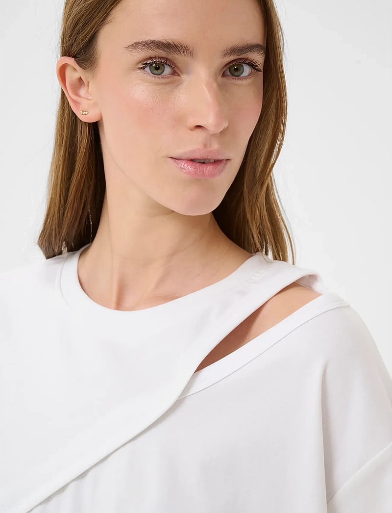 Karen By Simonsen - KBRenee Hole Tee - t-shirts - bright white - 5