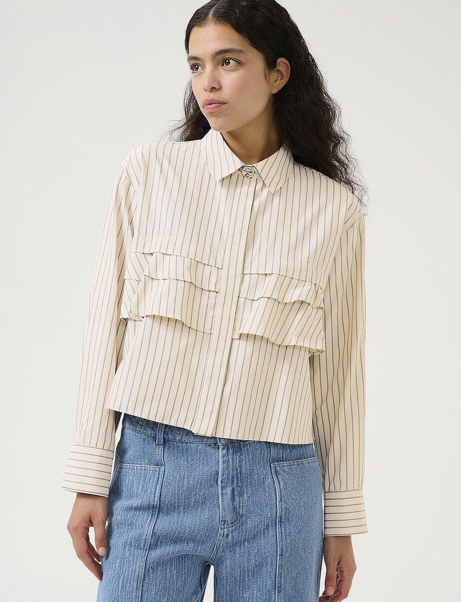 Karen By Simonsen - KBUda Nilla Shirt - långärmade skjortor - simply taupe - 0