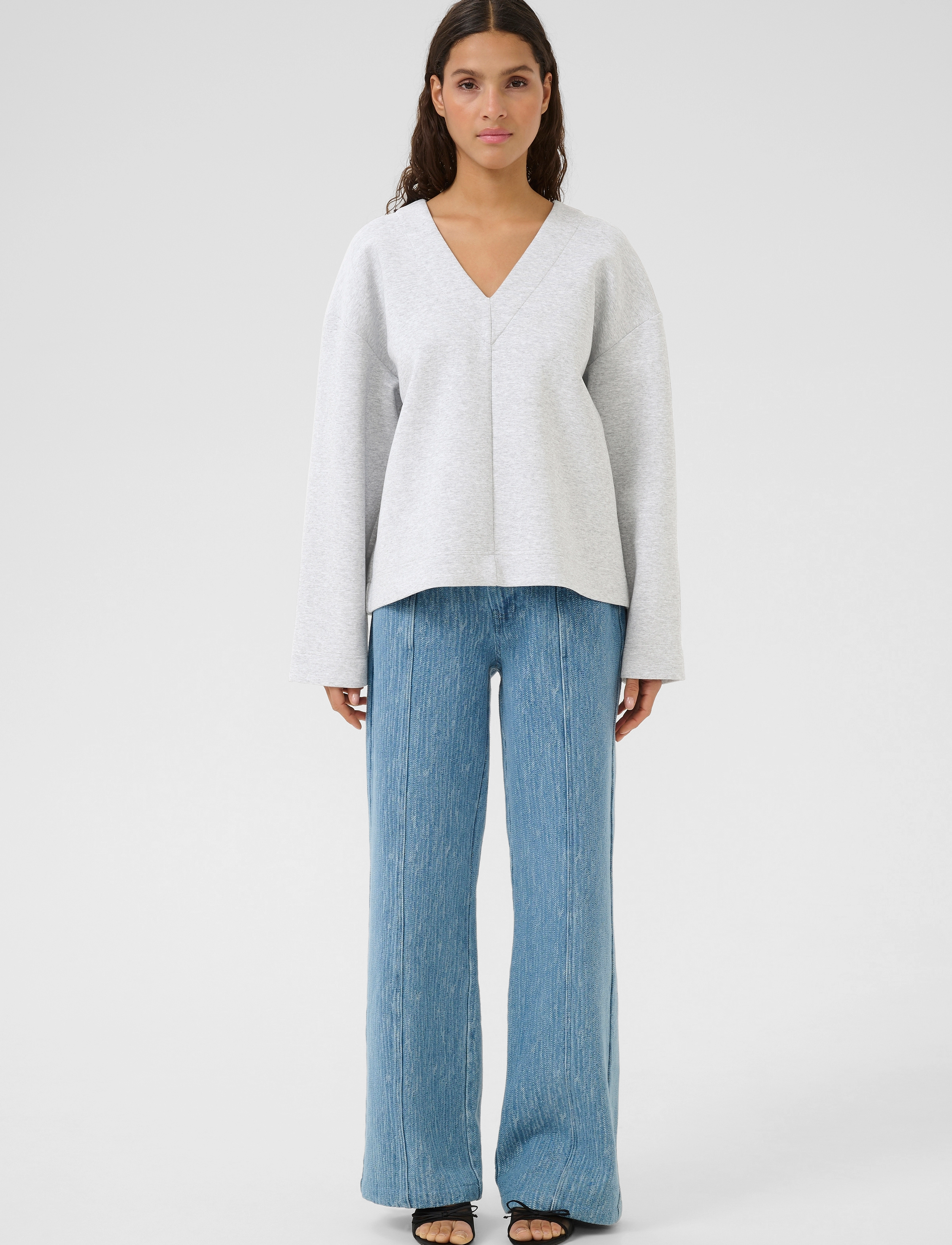 Karen By Simonsen - KBUrselina Sweat Blouse - sviitrid - medium grey melange - 3