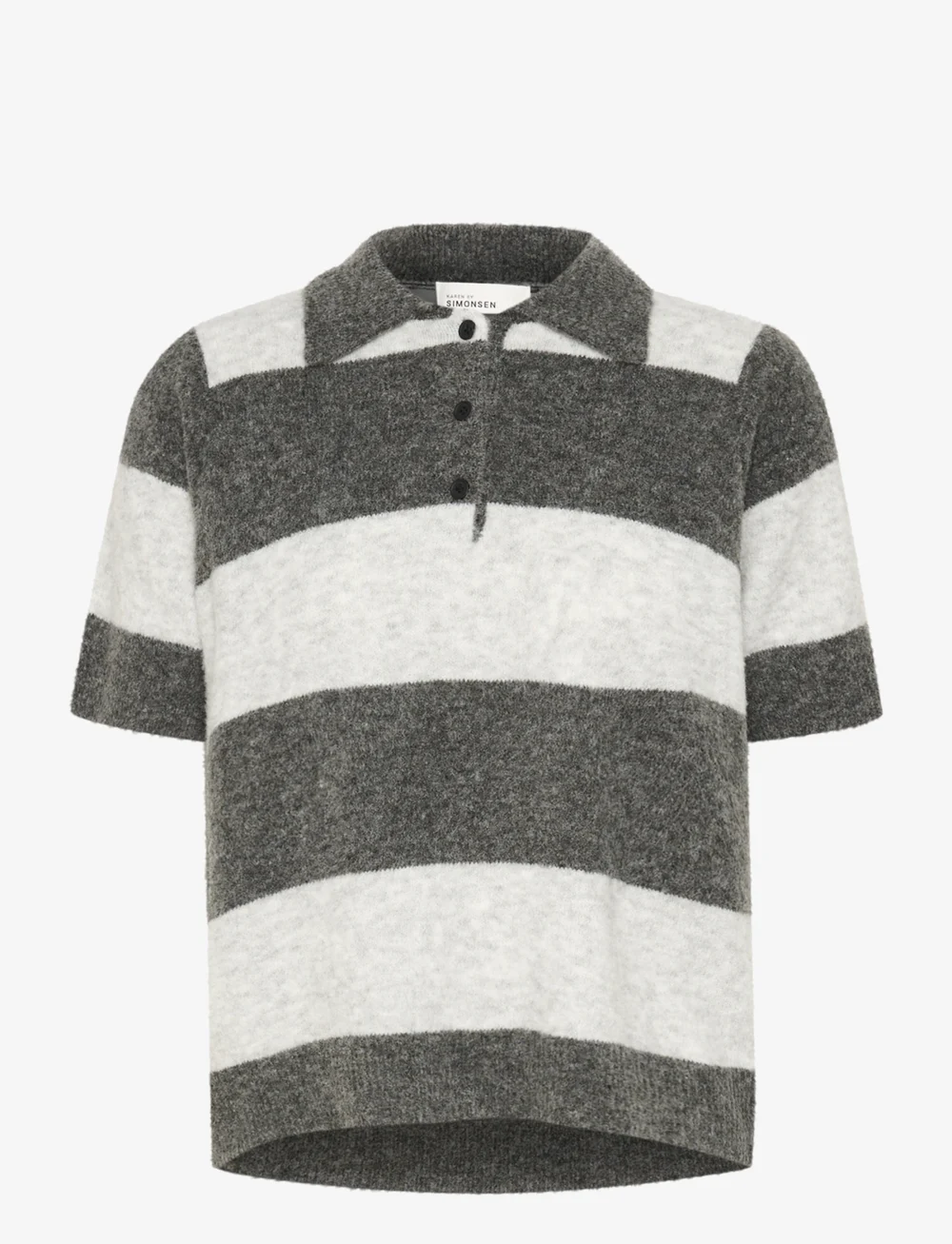 Karen By Simonsen - KBNoabelle Polo Short Sleeve - pullover - grey melange - 1