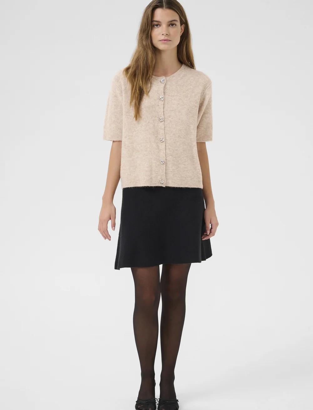 Karen By Simonsen - KBNoabelle Short Cardigan - kardiganid - simply taupe - 3