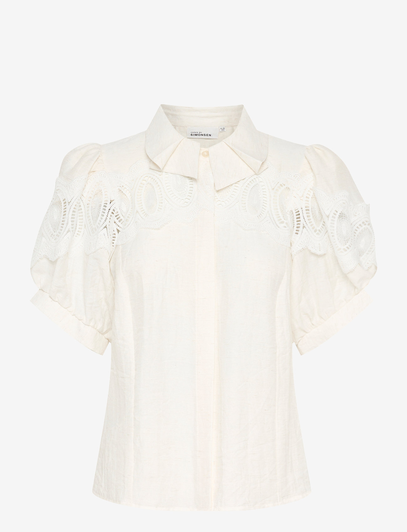 Karen By Simonsen - KBUrith Frosty Blouse - stutterma blússur - egret - 1