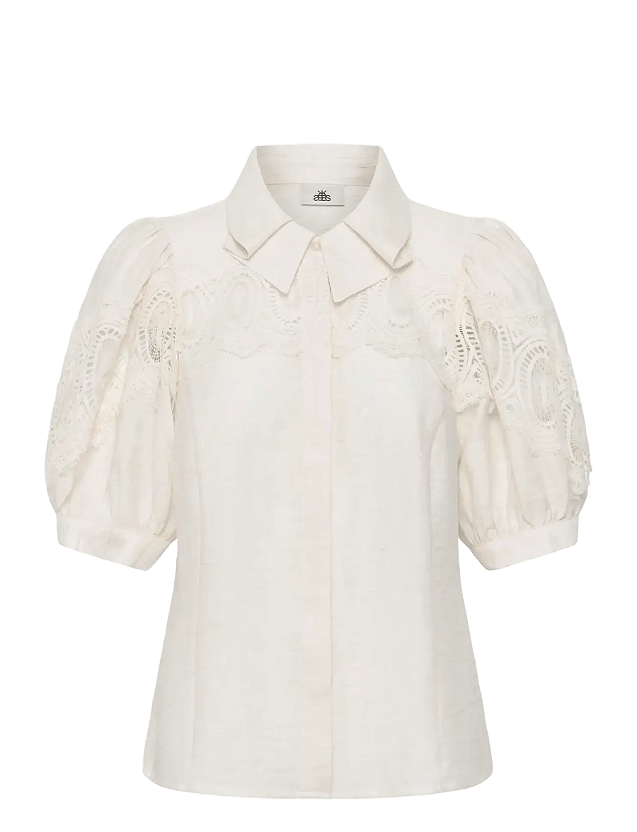 Karen By Simonsen - KBUrith Frosty Blouse - palaidinės trumpomis rankovėmis - egret - 1