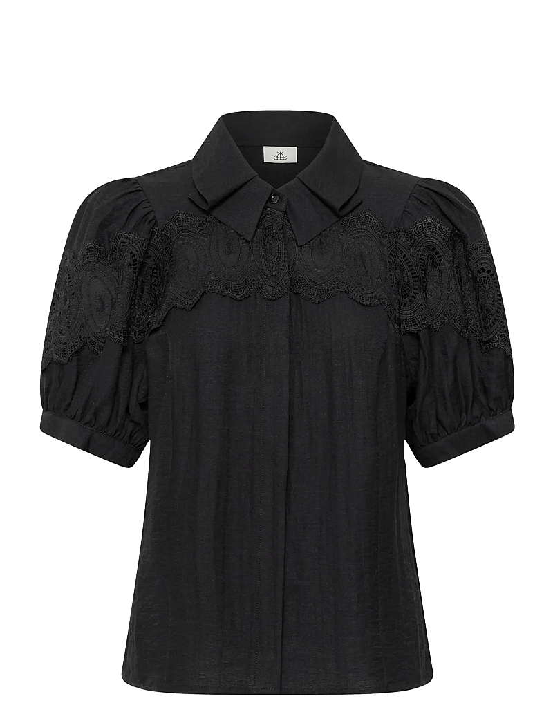 Karen By Simonsen - KBUrith Frosty Blouse - kurzämlige blusen - meteorite - 1