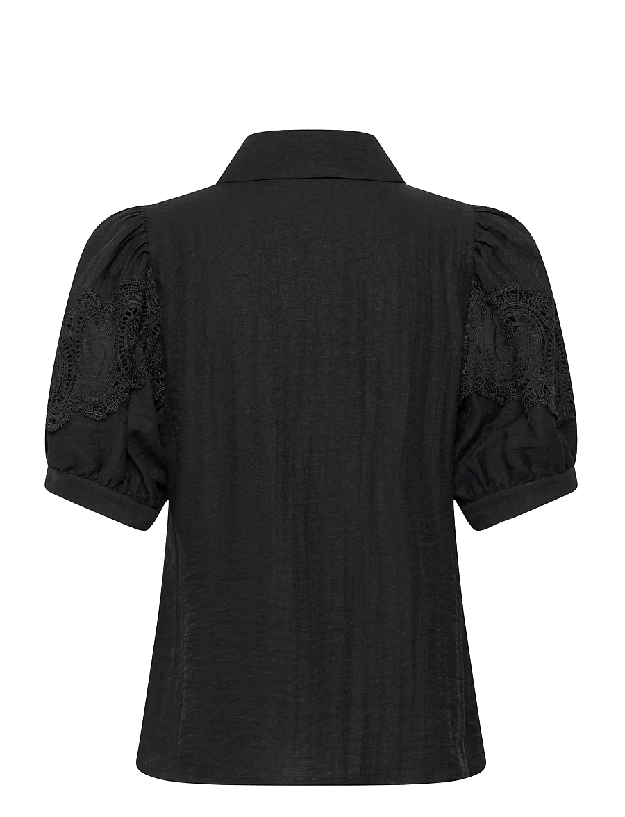 Karen By Simonsen - KBUrith Frosty Blouse - kurzärmelige blusen - meteorite - 2