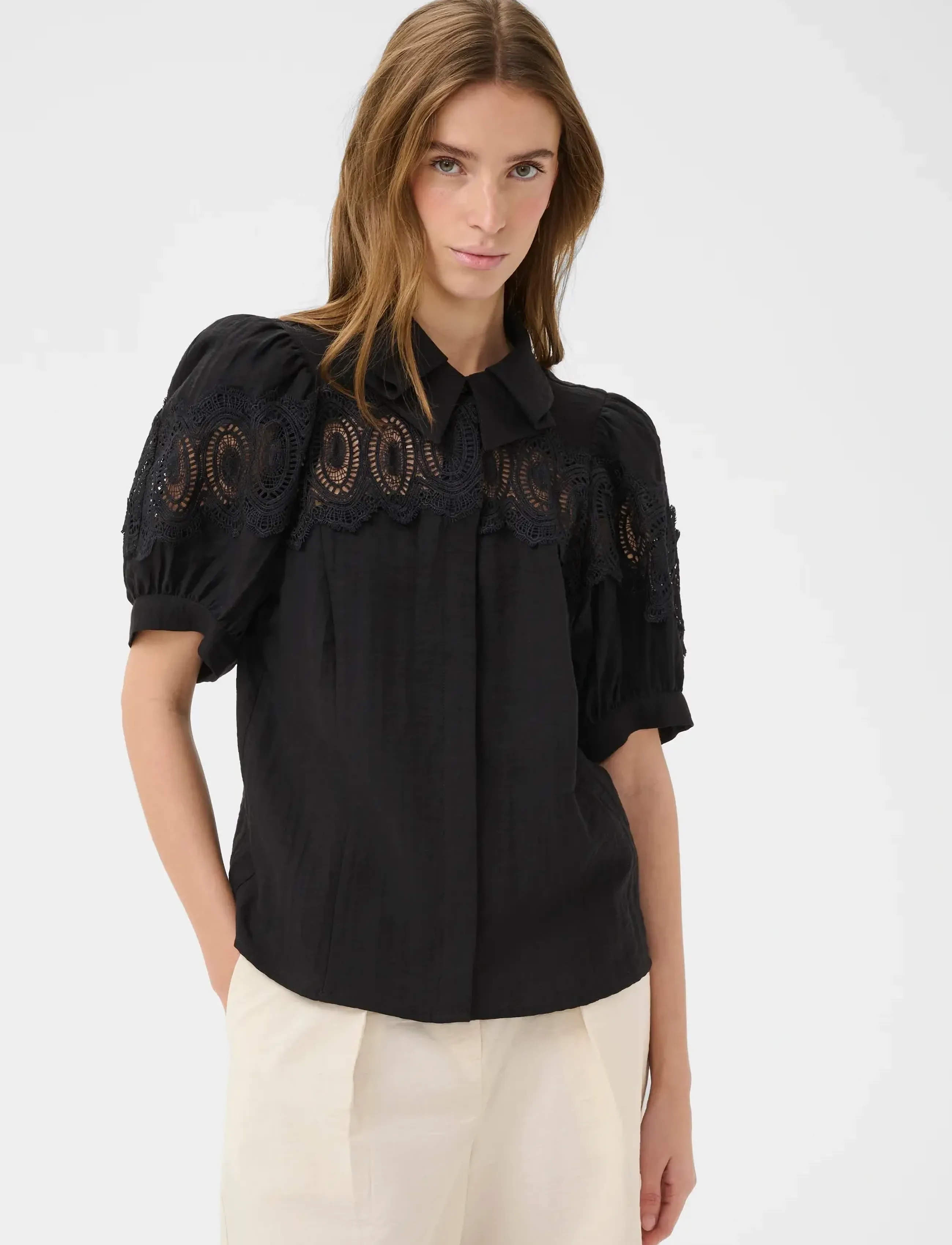Karen By Simonsen KBUrith Frosty Blouse - Fatnaður - METEORITE / black