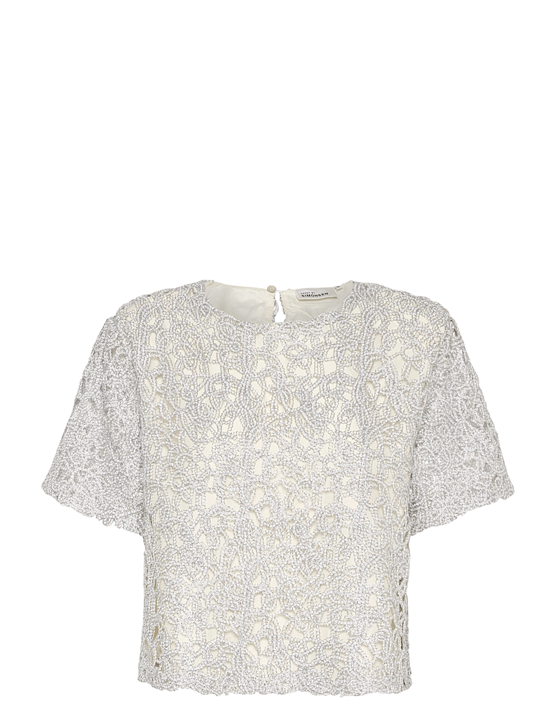Karen By Simonsen - KBUndina Top - kurzämlige blusen - silver - 1