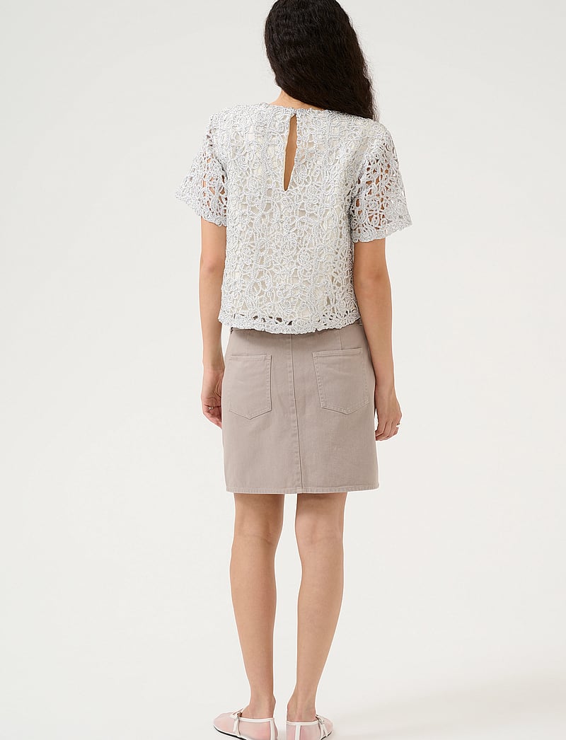 Karen By Simonsen - KBUndina Top - kurzämlige blusen - silver - 4