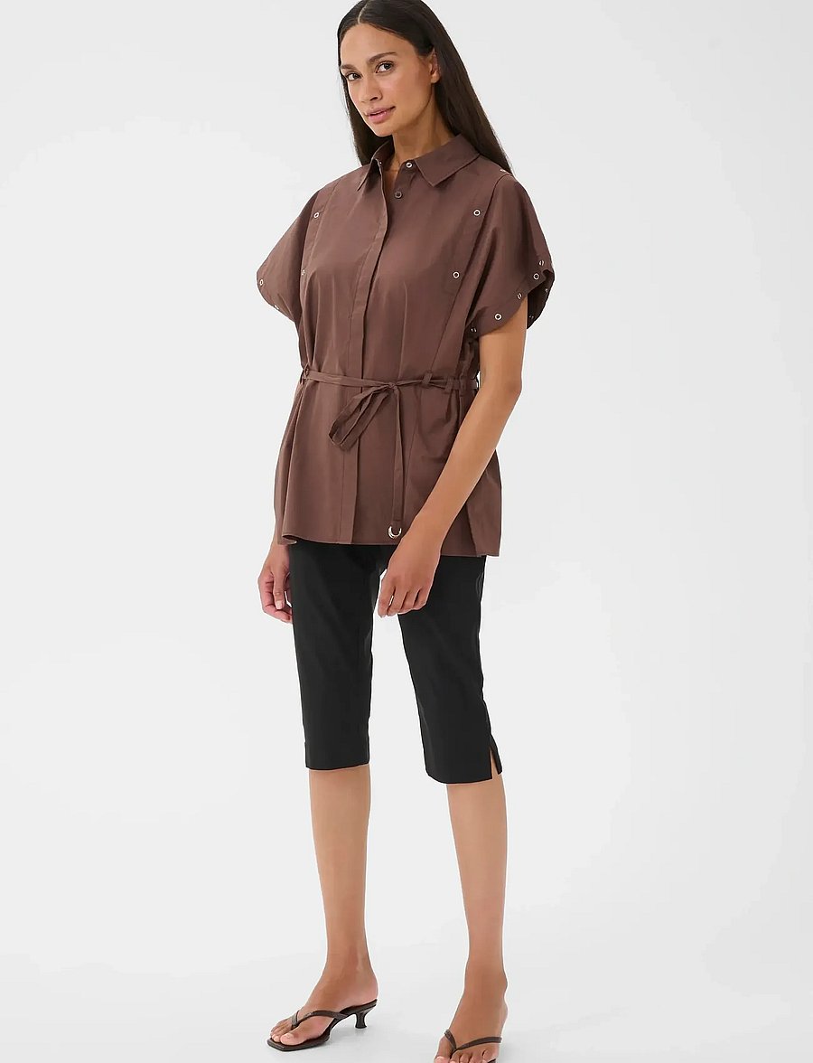 Karen By Simonsen - KBVicky Shirt - kurzärmlige hemden - chocolate martini - 3