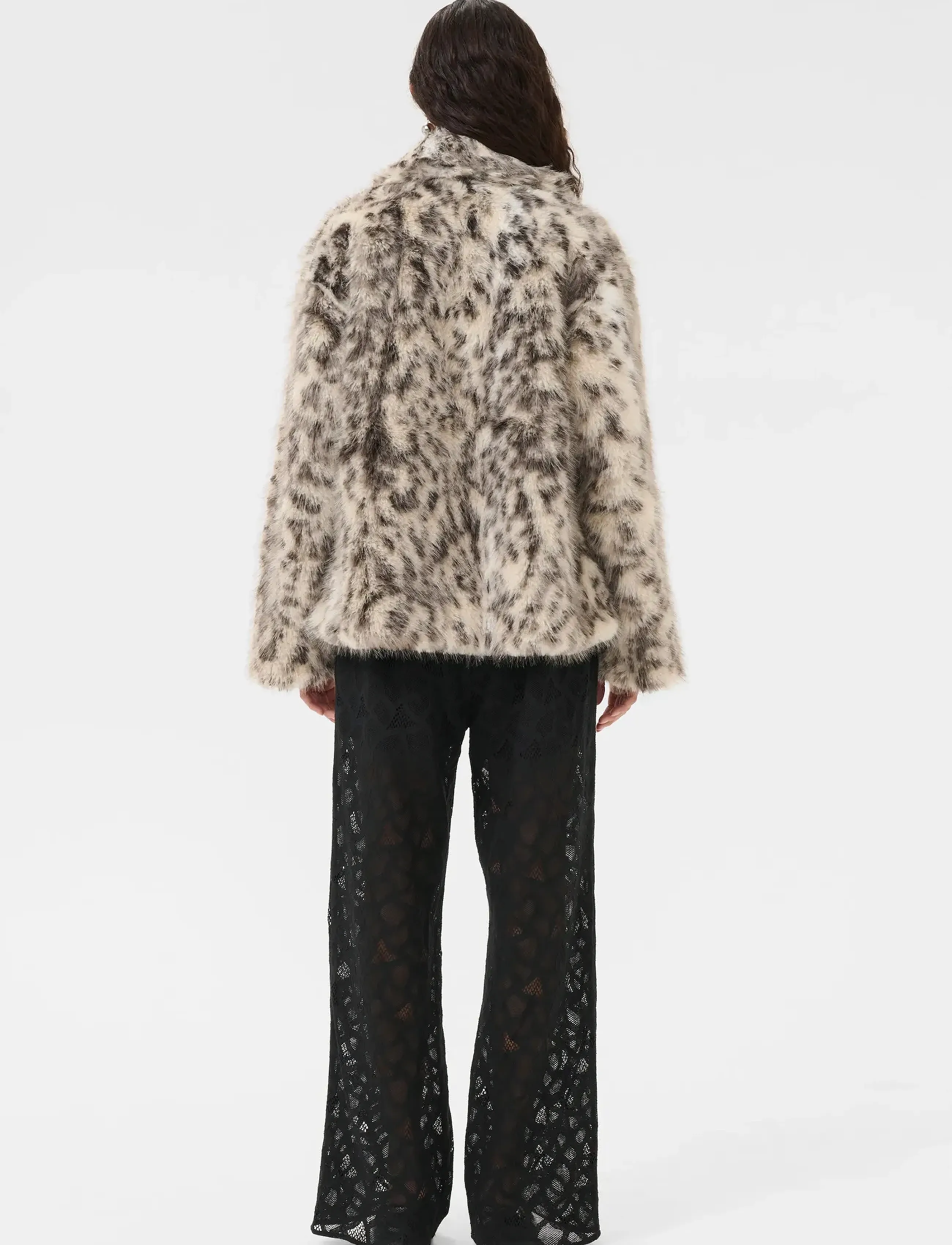 Karen By Simonsen - KBAmira Fur Coat - faux fur - white and black fur - 4