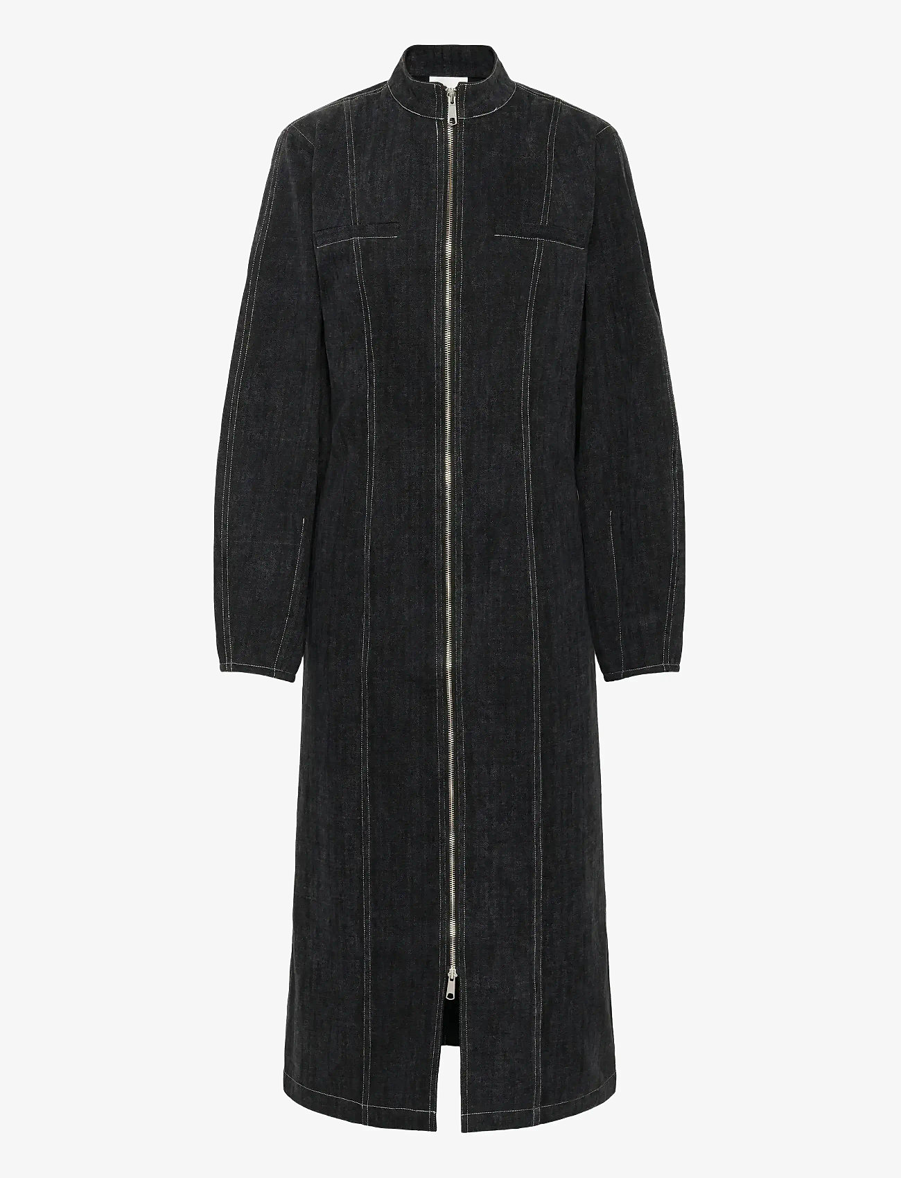 Karen By Simonsen - KBBeverly Denim Dress - skjortekjoler - dark grey denim - 0