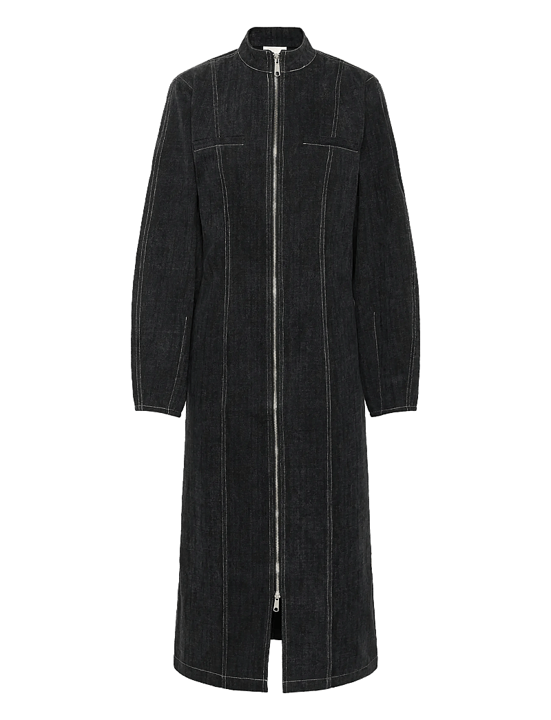 Karen By Simonsen - KBBeverly Denim Dress - skjortekjoler - dark grey denim - 0