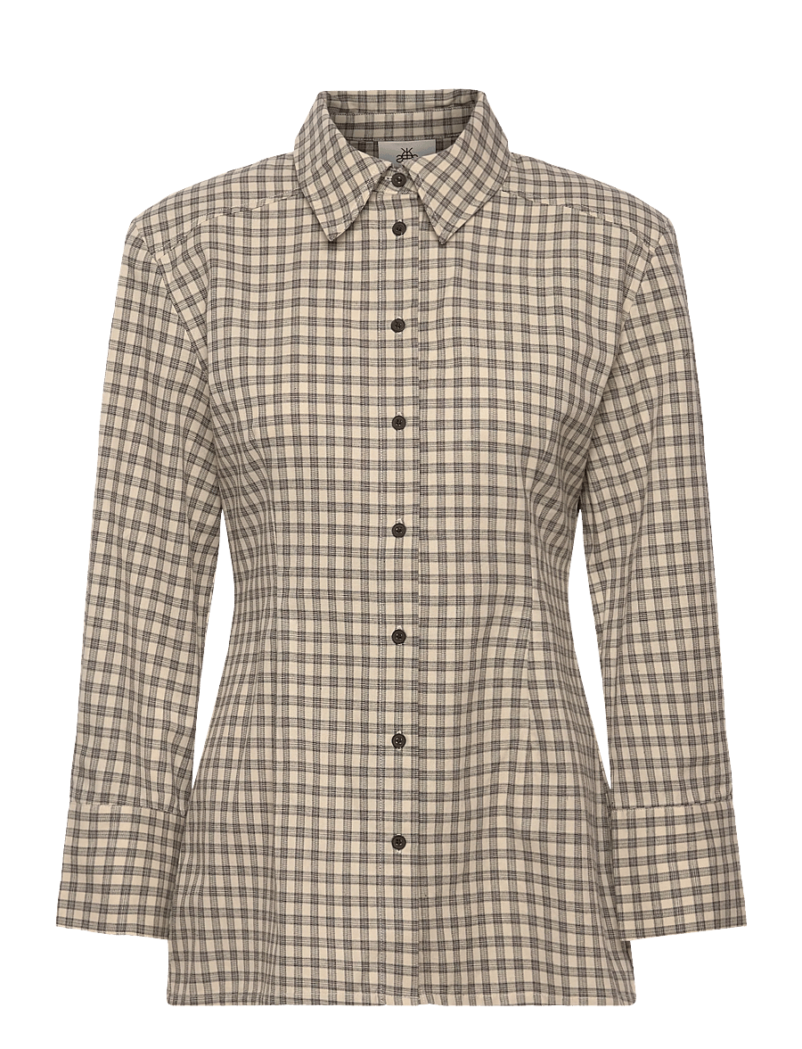 Karen By Simonsen - KBBillie Shirt - langærmede skjorter - pebble check - 0