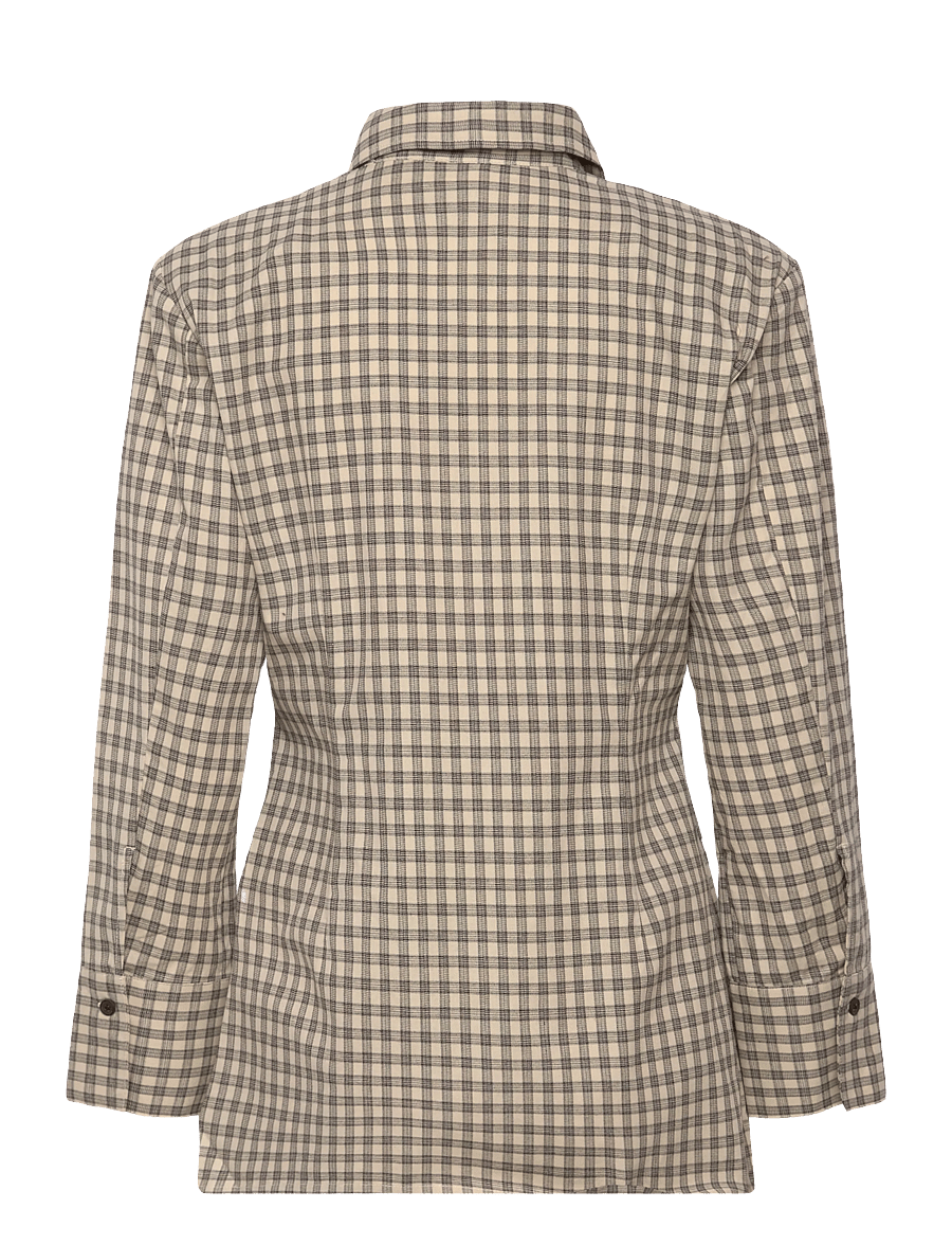 Karen By Simonsen - KBBillie Shirt - langærmede skjorter - pebble check - 1