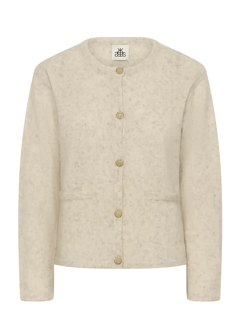Karen By Simonsen - KBZelda Round neck Cardigan - cardigans - egret - 1