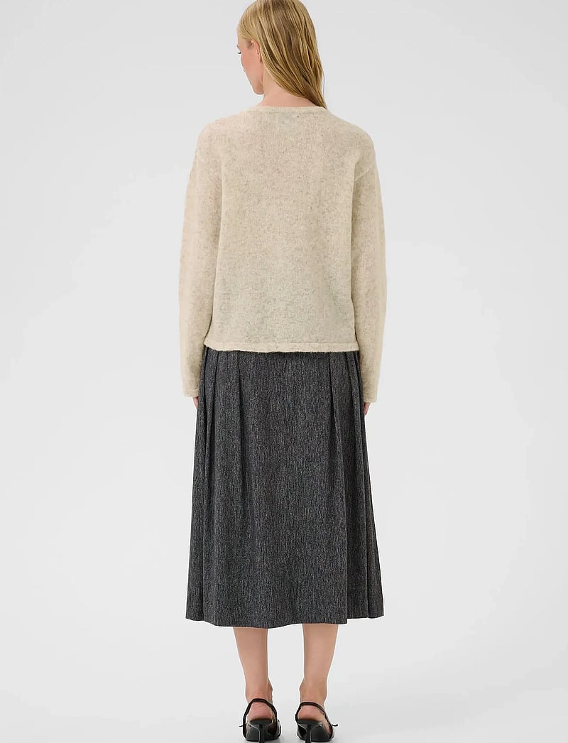 Karen By Simonsen - KBZelda Round neck Cardigan - cardigans - egret - 4