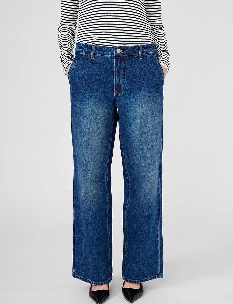 Karen By Simonsen - KBBonnie Jeans - hosen mit weitem bein - dark blue denim - 0