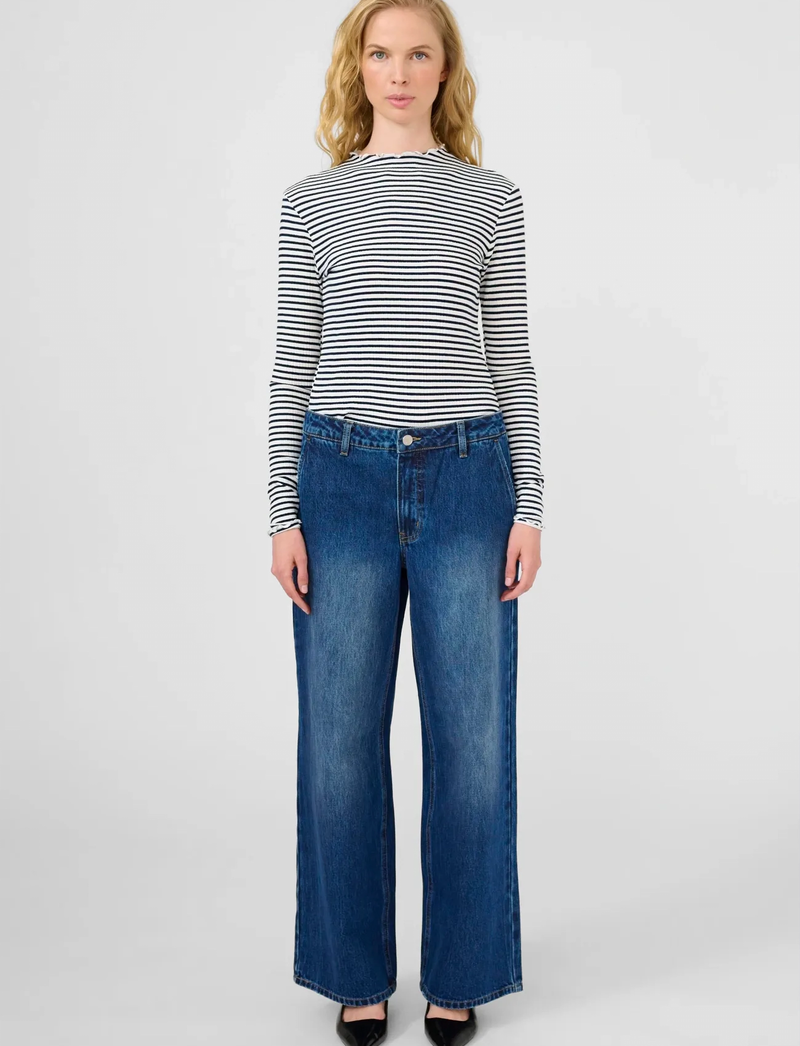 Karen By Simonsen - KBBonnie Jeans - hosen mit weitem bein - dark blue denim - 3