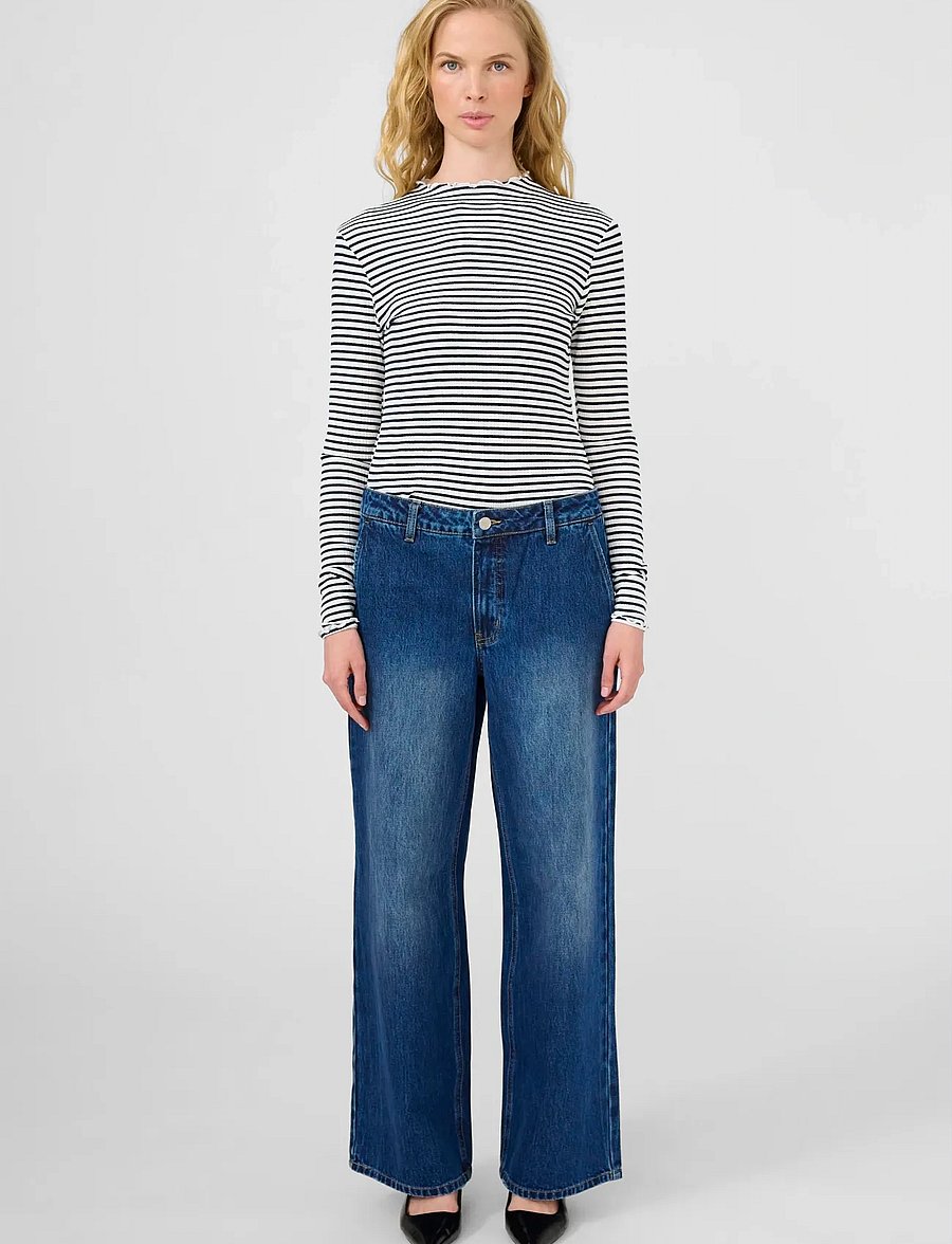 Karen By Simonsen - KBBonnie Jeans - hosen mit weitem bein - dark blue denim - 3