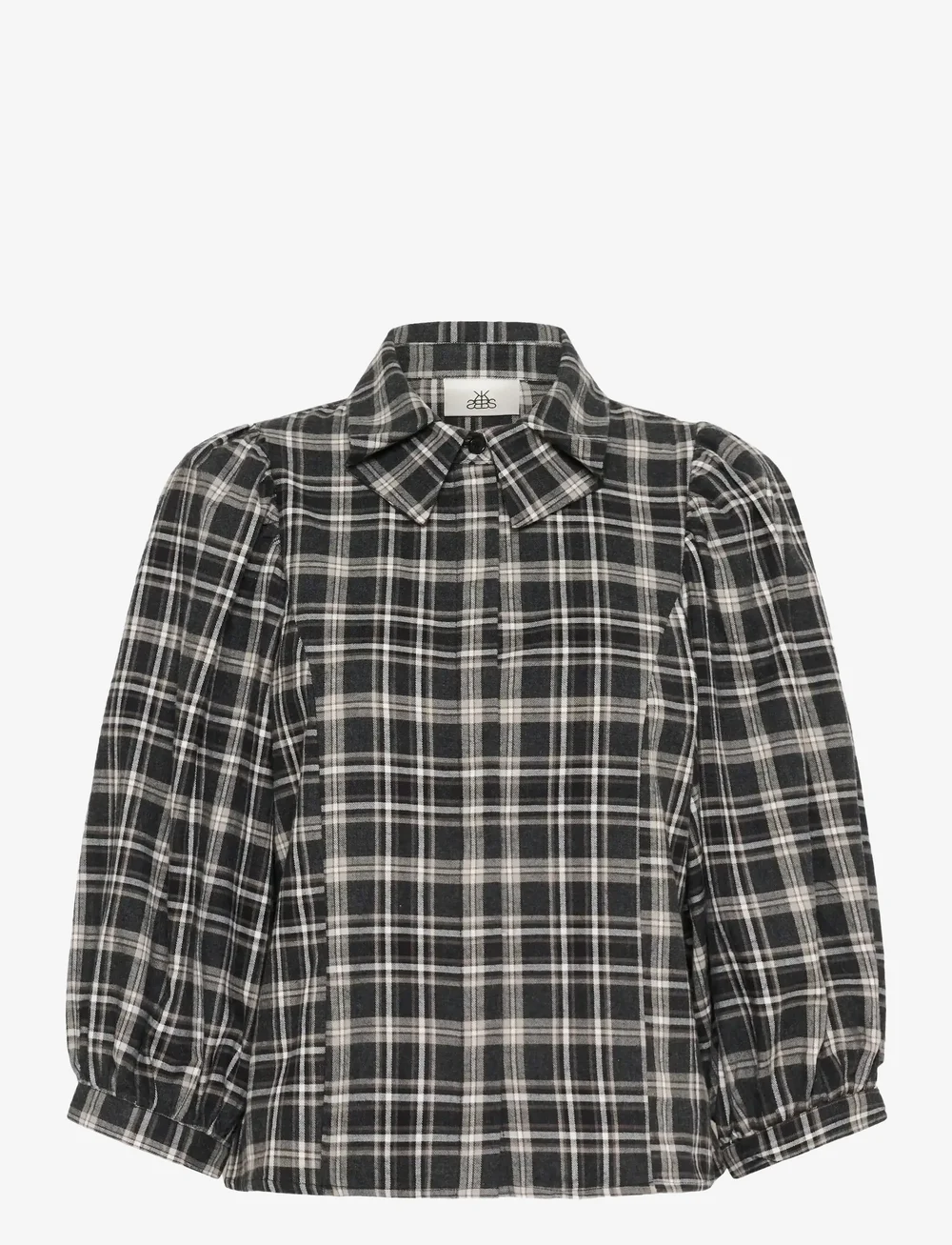 Karen By Simonsen - KBBelis Frosty Blouse - long-sleeved shirts - thunderstorm check - 1