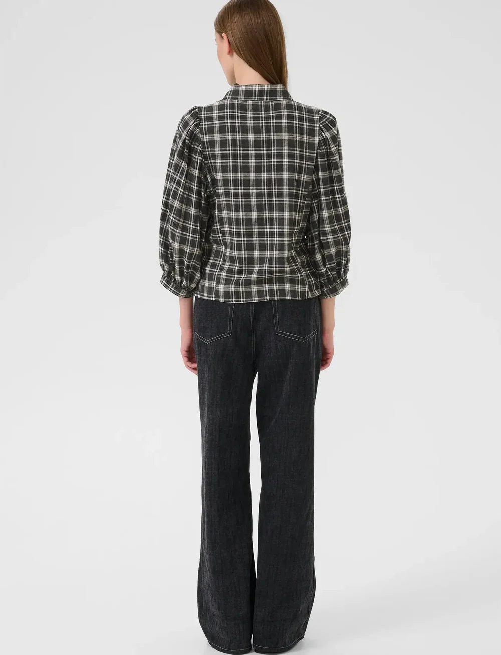 Karen By Simonsen - KBBelis Frosty Blouse - long-sleeved shirts - thunderstorm check - 4