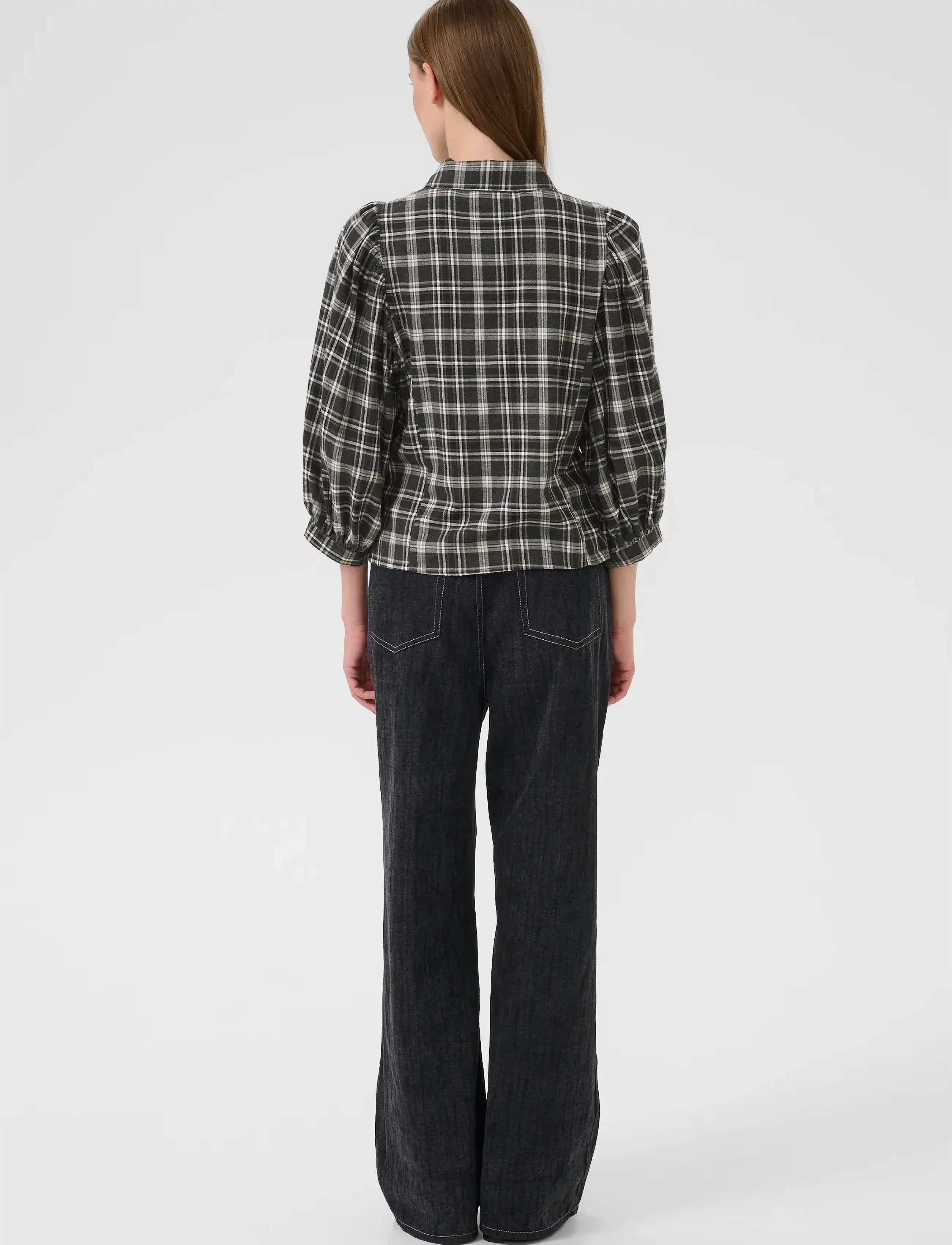 Karen By Simonsen - KBBelis Frosty Blouse - langärmlige hemden - thunderstorm check - 4
