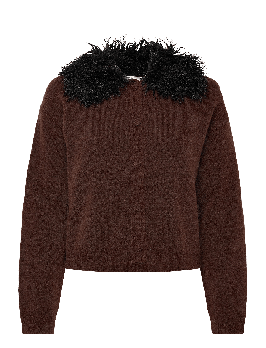 Karen By Simonsen - KBBelinda Cardigan - lyhyet villakangastakit - bracken - 0