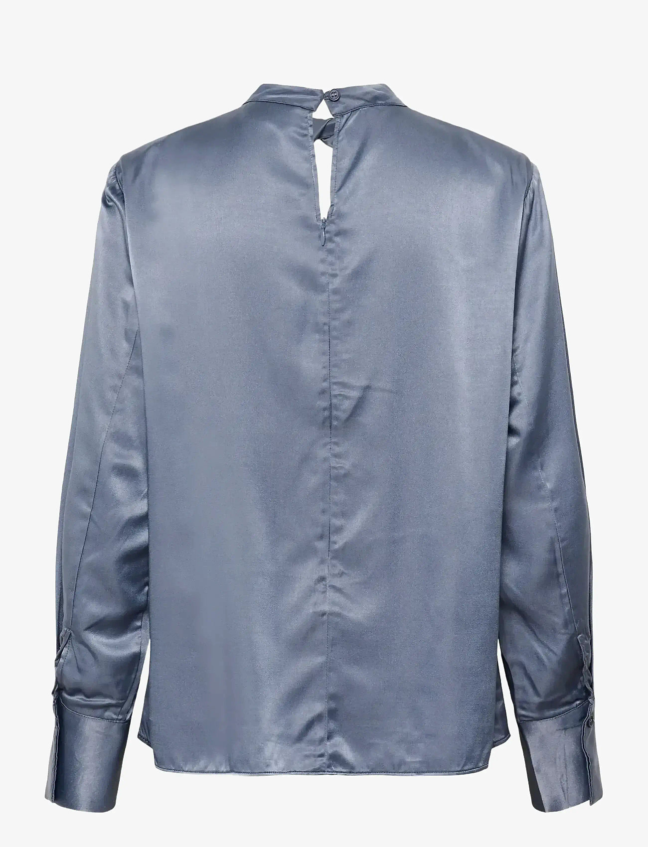 Karen By Simonsen - KBBlanca Drapey Shirt - langærmede bluser - folkstone gray - 1