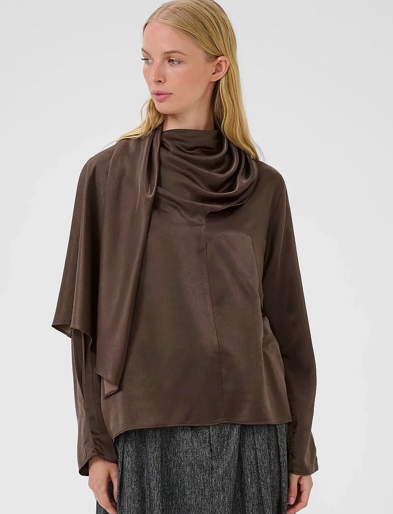 Karen By Simonsen - KBBlanca Blouse - pikkade varrukatega pluusid - bracken - 0