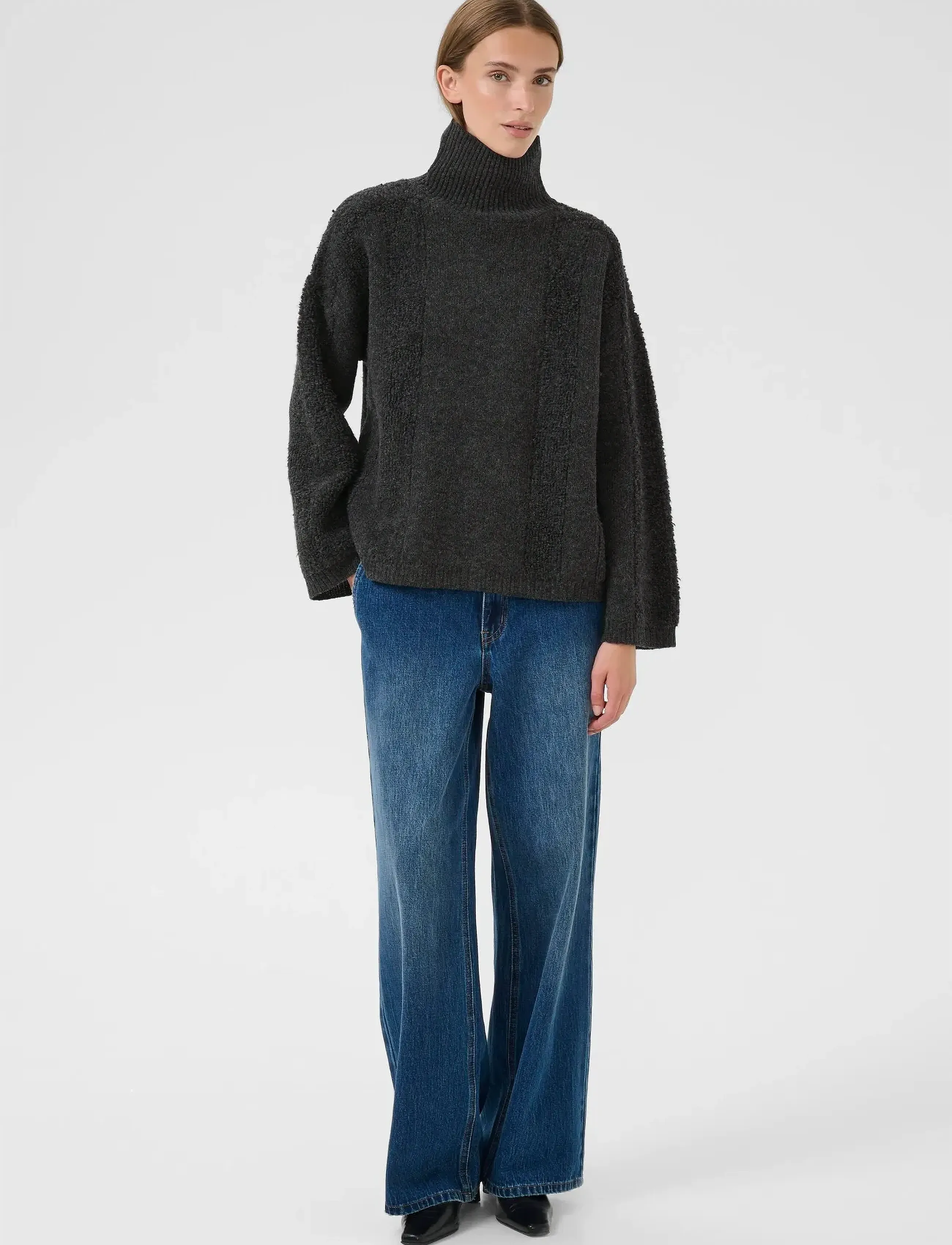 Karen By Simonsen - KBBiancamaria T'Neck - striktrøjer - medium grey melange - 3