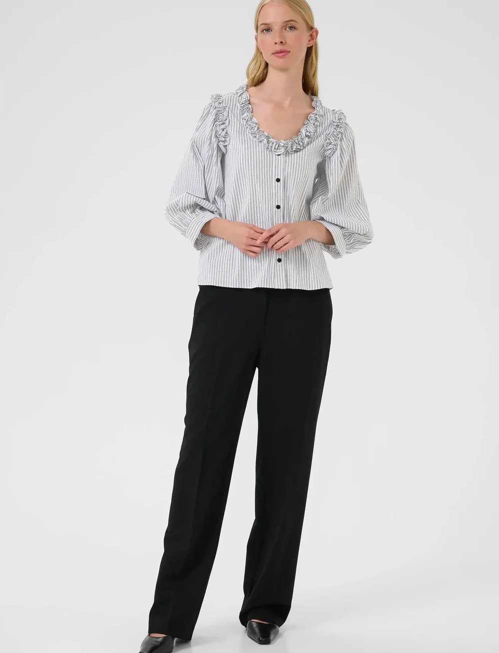 Karen By Simonsen - KBBeatrice Blouse - langærmede bluser - white stripe - 3