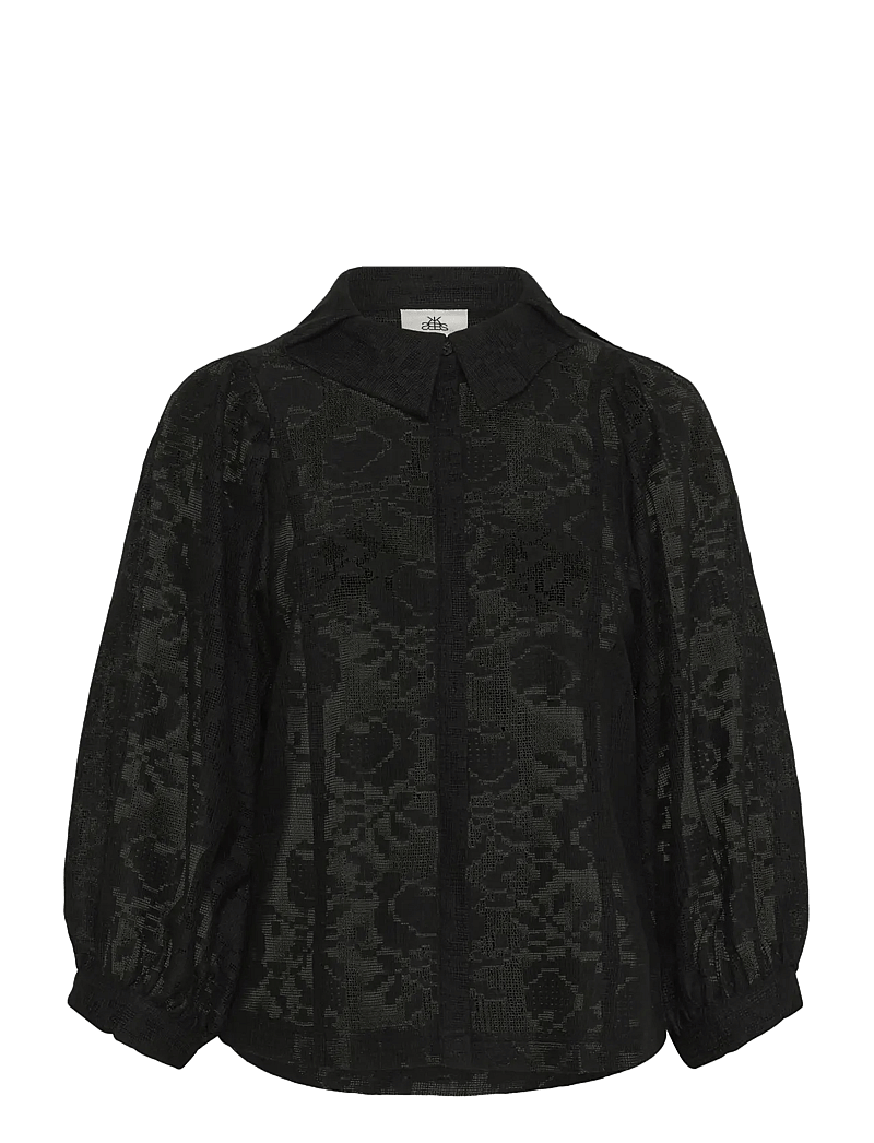 Karen By Simonsen - KBBrynja Frosty Blouse - kurzämlige blusen - meteorite - 1