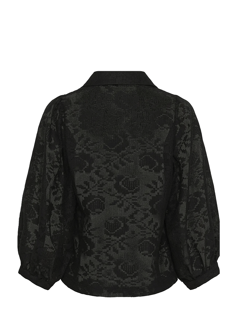 Karen By Simonsen - KBBrynja Frosty Blouse - kurzämlige blusen - meteorite - 2