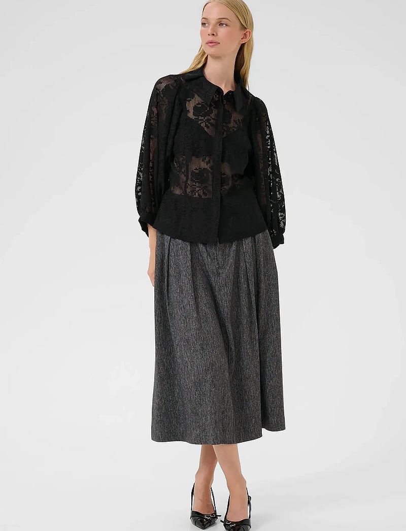 Karen By Simonsen - KBBrynja Frosty Blouse - kurzämlige blusen - meteorite - 3