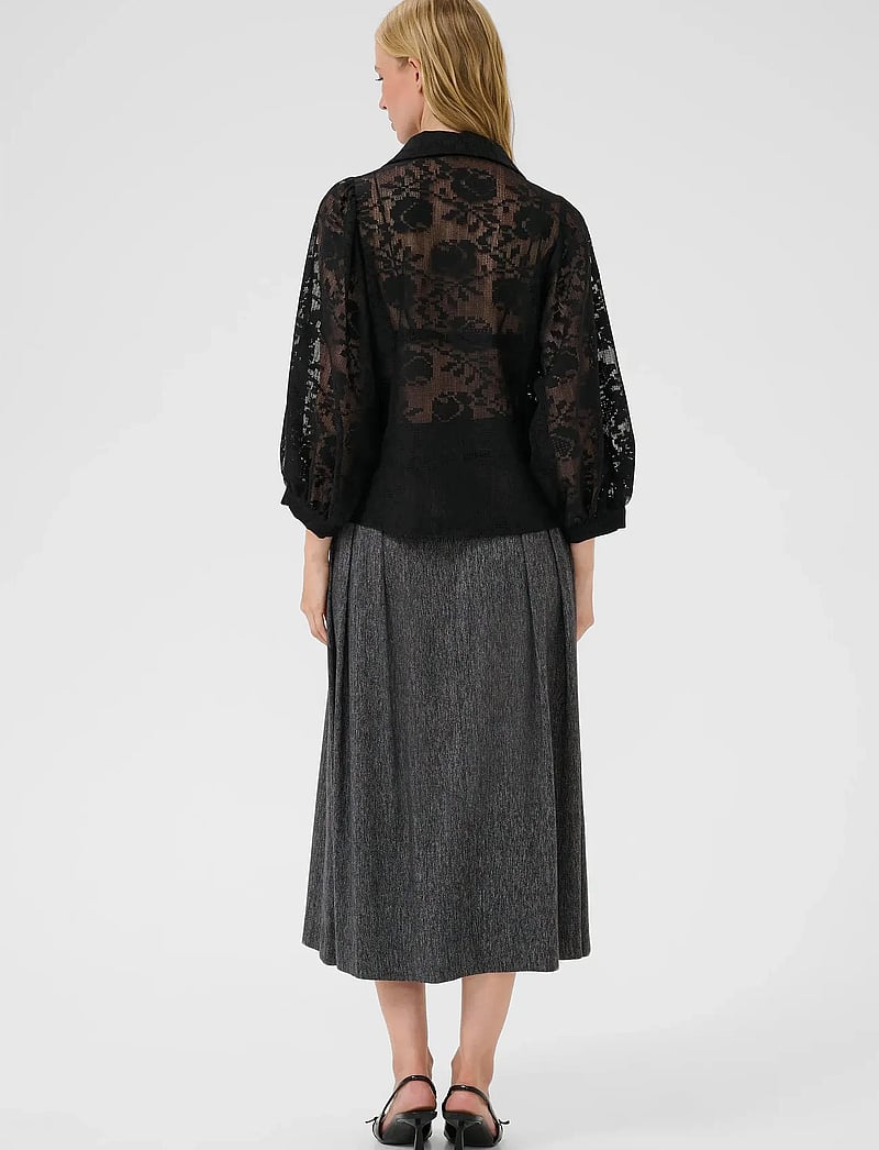 Karen By Simonsen - KBBrynja Frosty Blouse - kurzämlige blusen - meteorite - 4