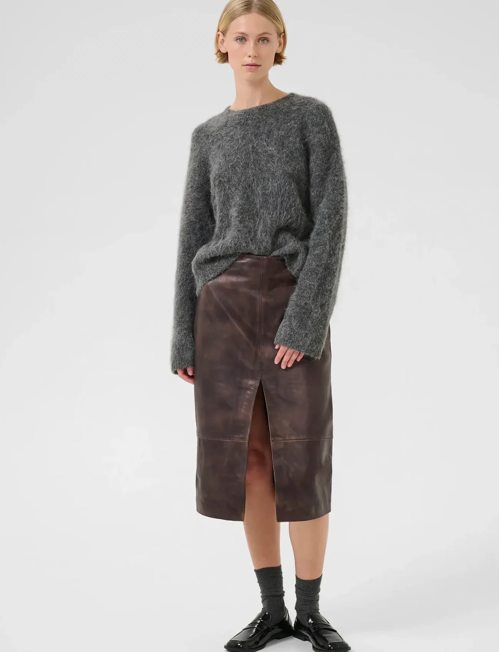 Karen By Simonsen - KBBrooklyn Leather Skirt - lædernederdele - bracken - 3