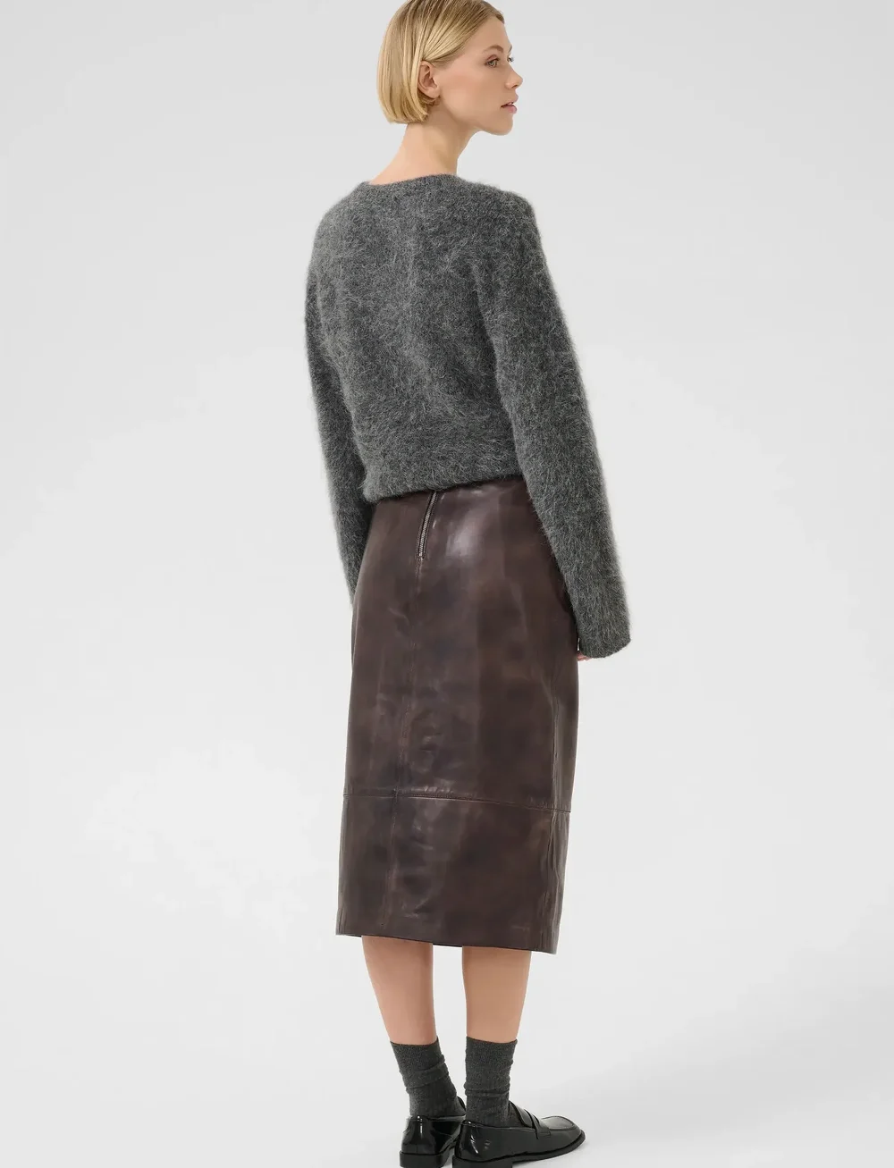 Karen By Simonsen - KBBrooklyn Leather Skirt - lædernederdele - bracken - 4