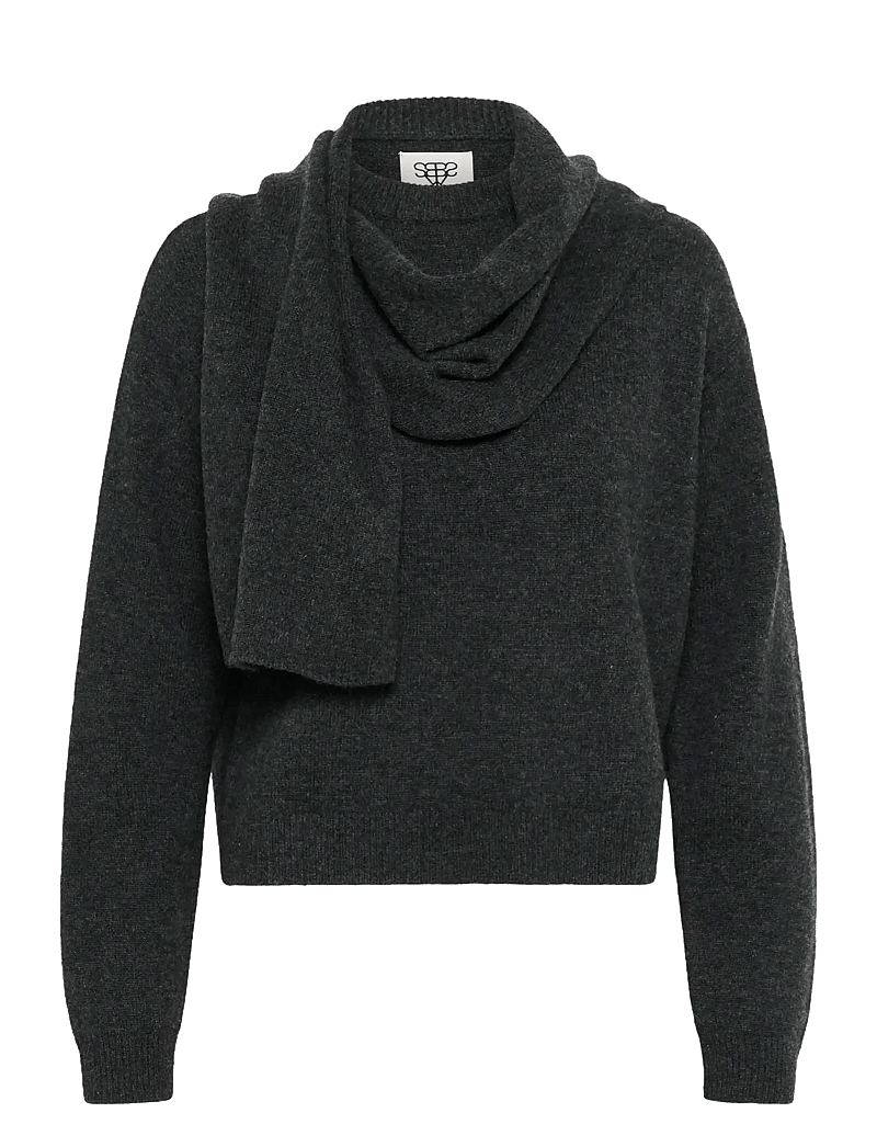 Karen By Simonsen - KBBerenice Pullover - stickade tröjor - dark gray melange - 1