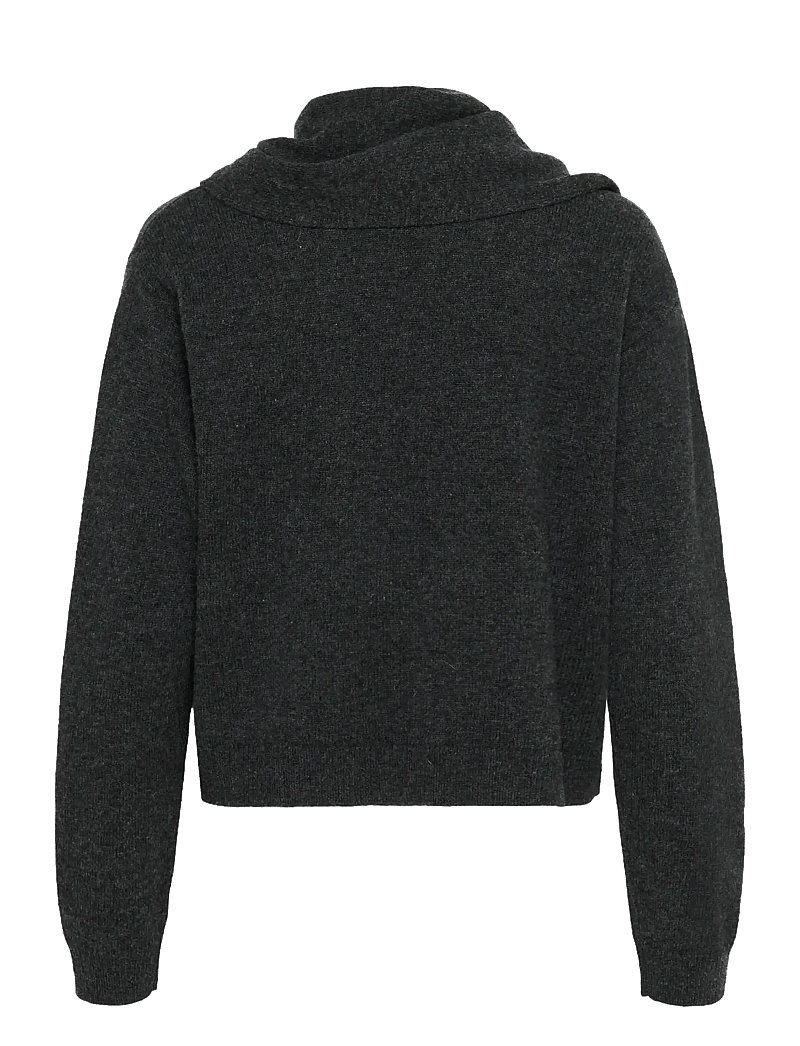 Karen By Simonsen - KBBerenice Pullover - stickade tröjor - dark gray melange - 2