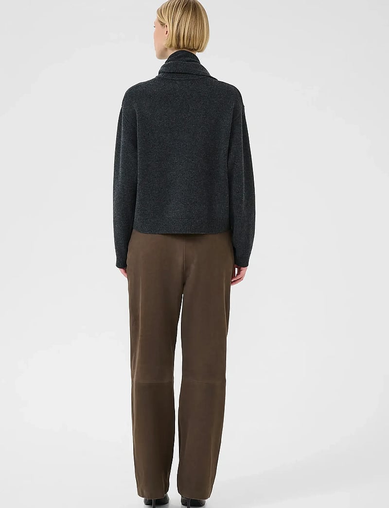 Karen By Simonsen - KBBerenice Pullover - stickade tröjor - dark gray melange - 4