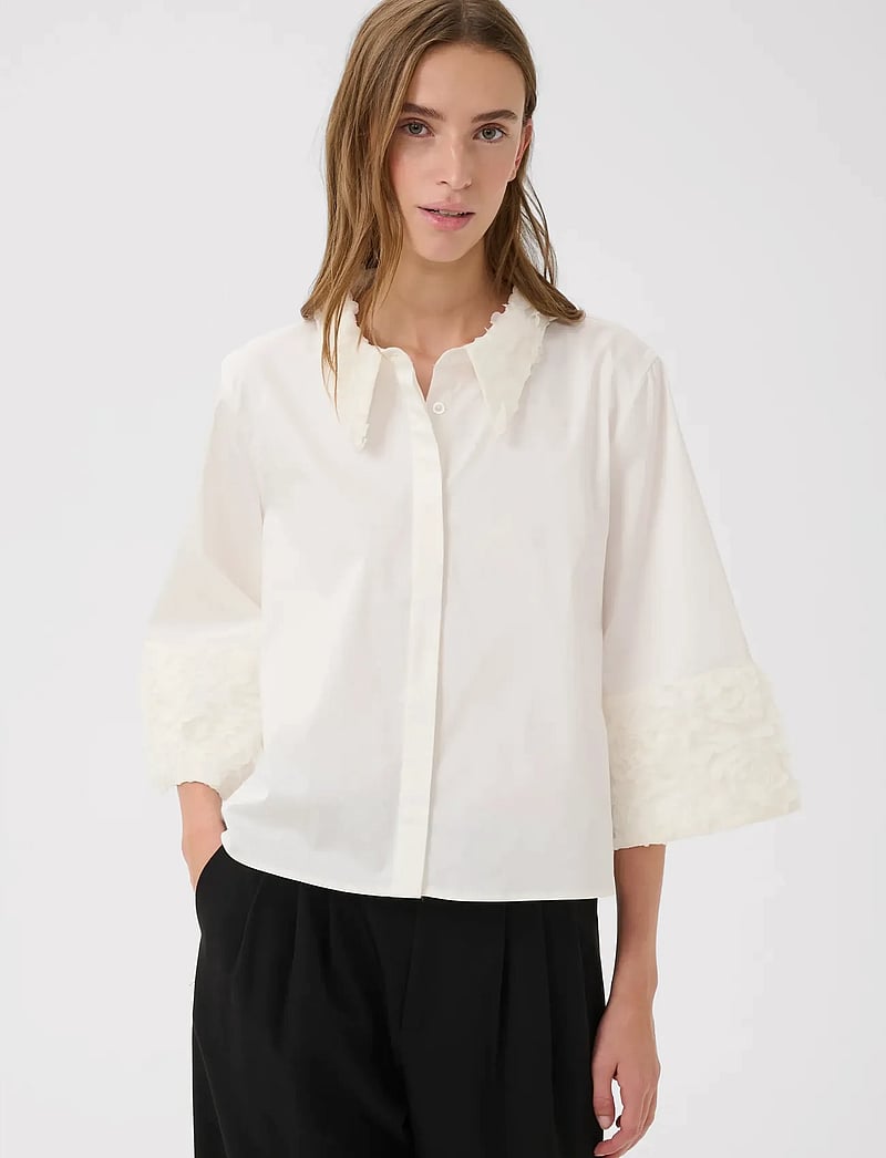 Karen By Simonsen - KBCleo Clarissa Shirt - pikkade varrukatega särgid - egret - 0