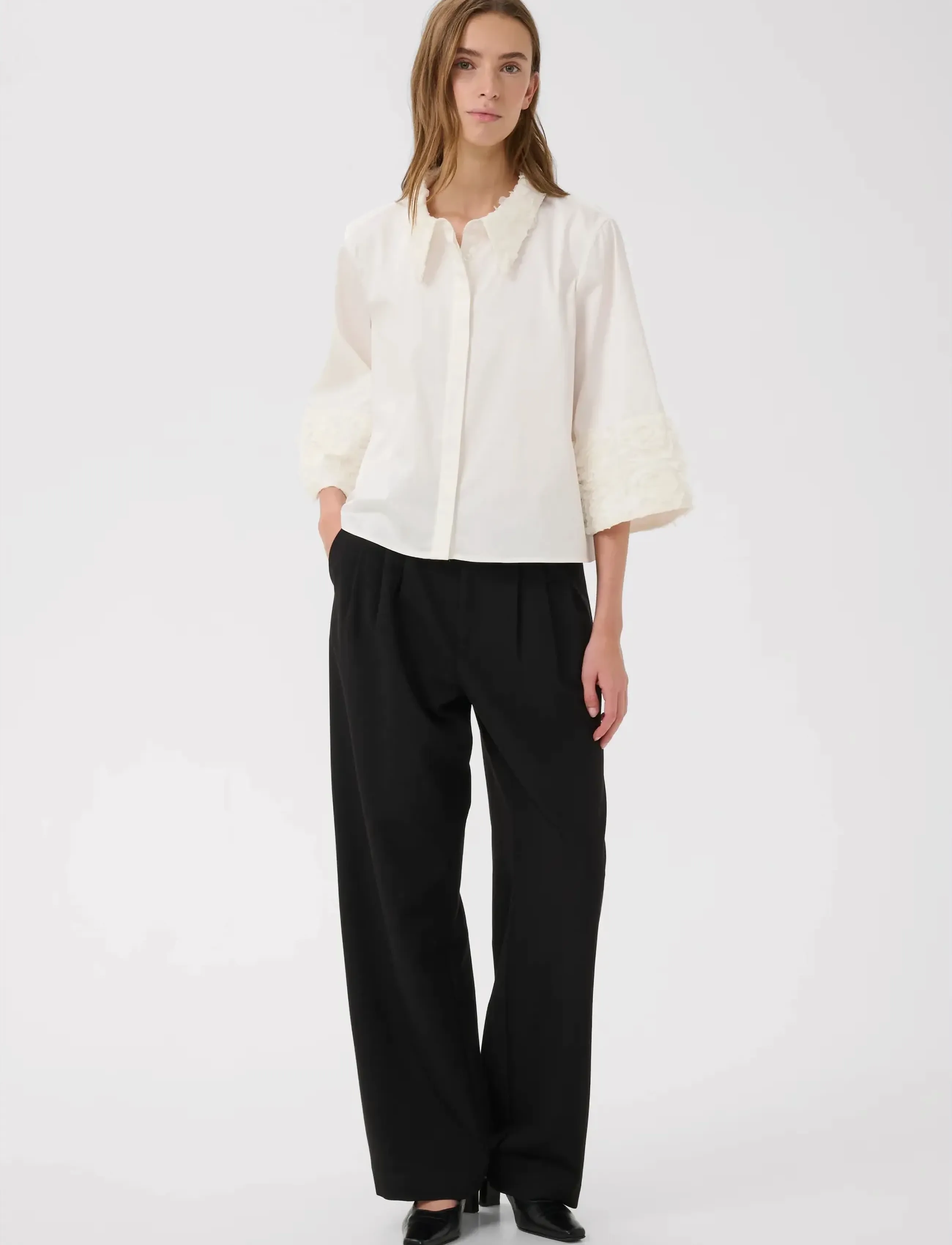 Karen By Simonsen - KBCleo Clarissa Shirt - pikkade varrukatega särgid - egret - 3