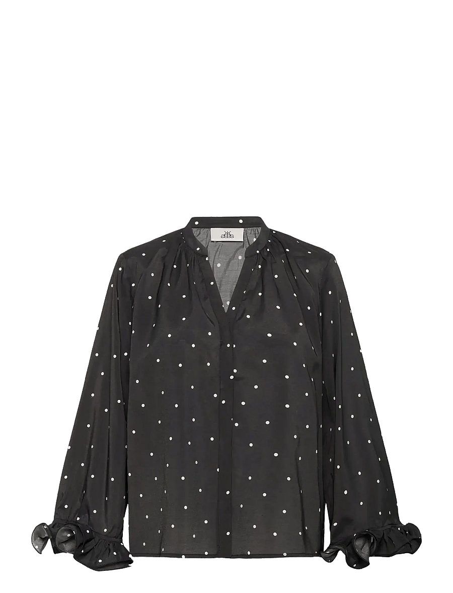 Karen By Simonsen - KBCaroline Blouse - long sleeved blouses - caroline print meteorite - 0